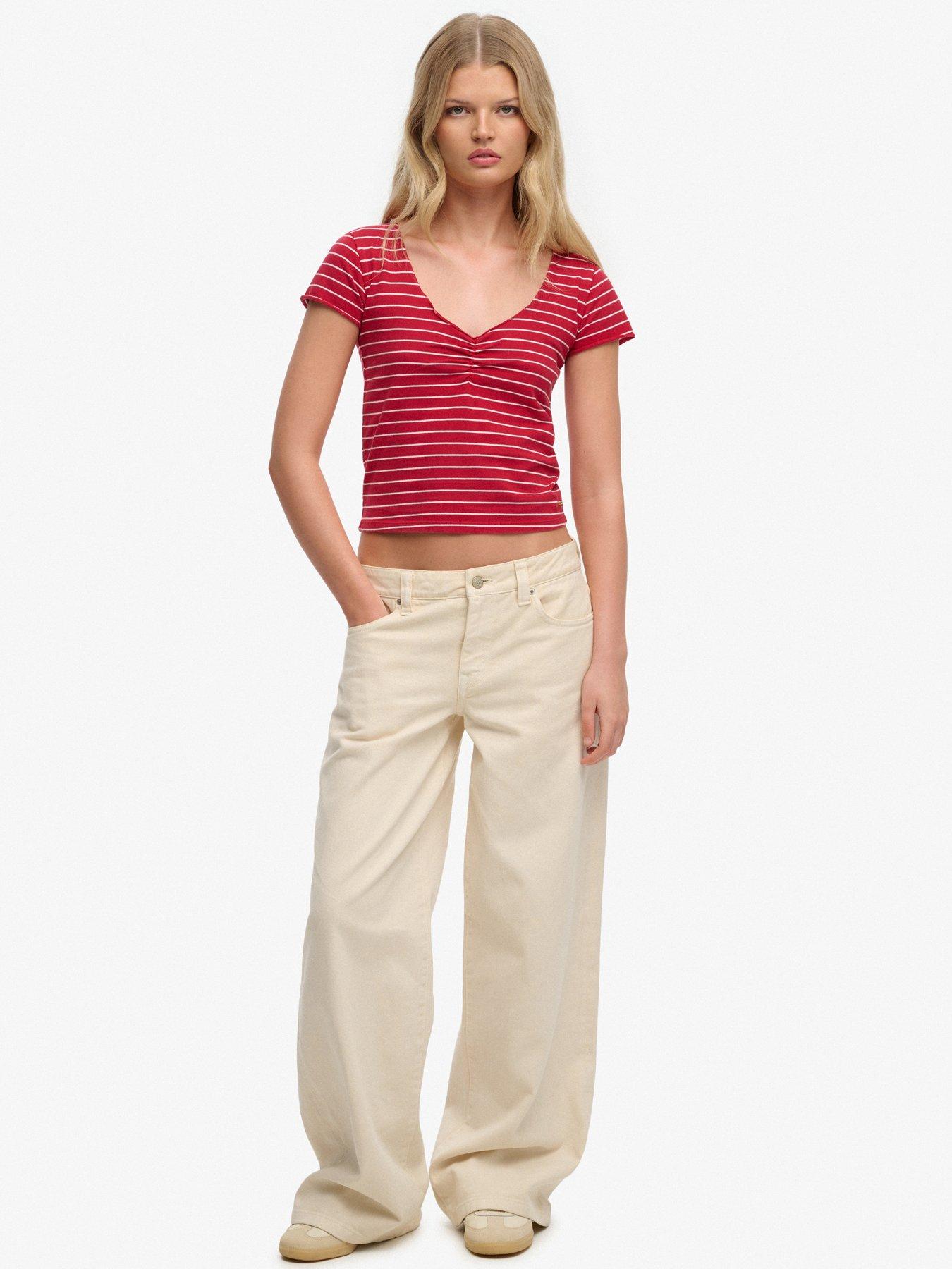 Image 3 of 5 of Superdry Ath Ess Gatherd Pattern Ss Top