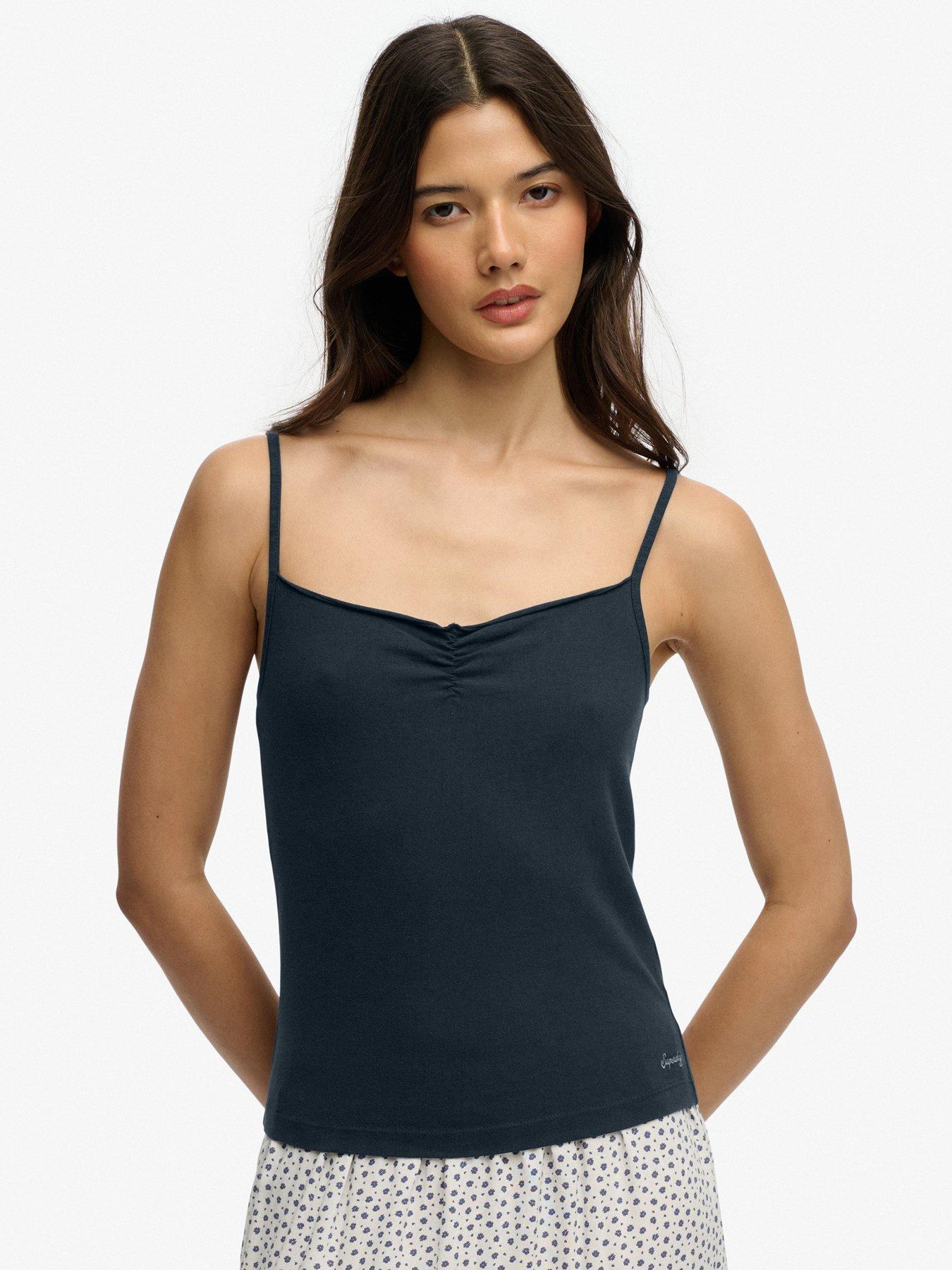 Superdry Athletic Essentials Gathered Cami Top - Black