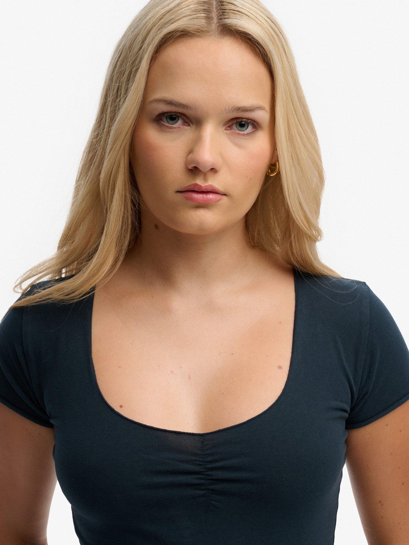 Image 4 of 5 of Superdry Ath Ess Gathered Ss Top