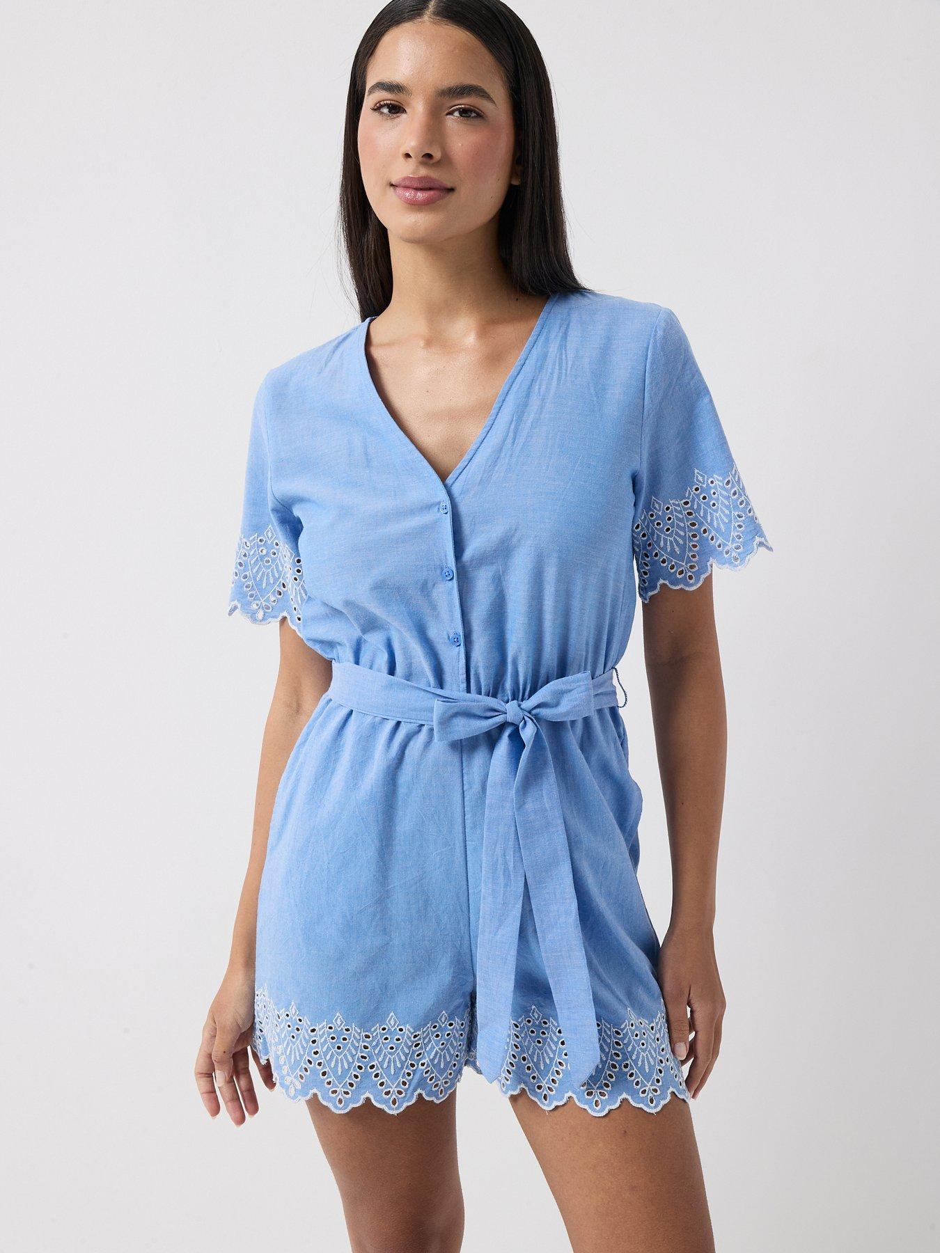 Only Onltulum Emb Ss Playsuit Wvn
