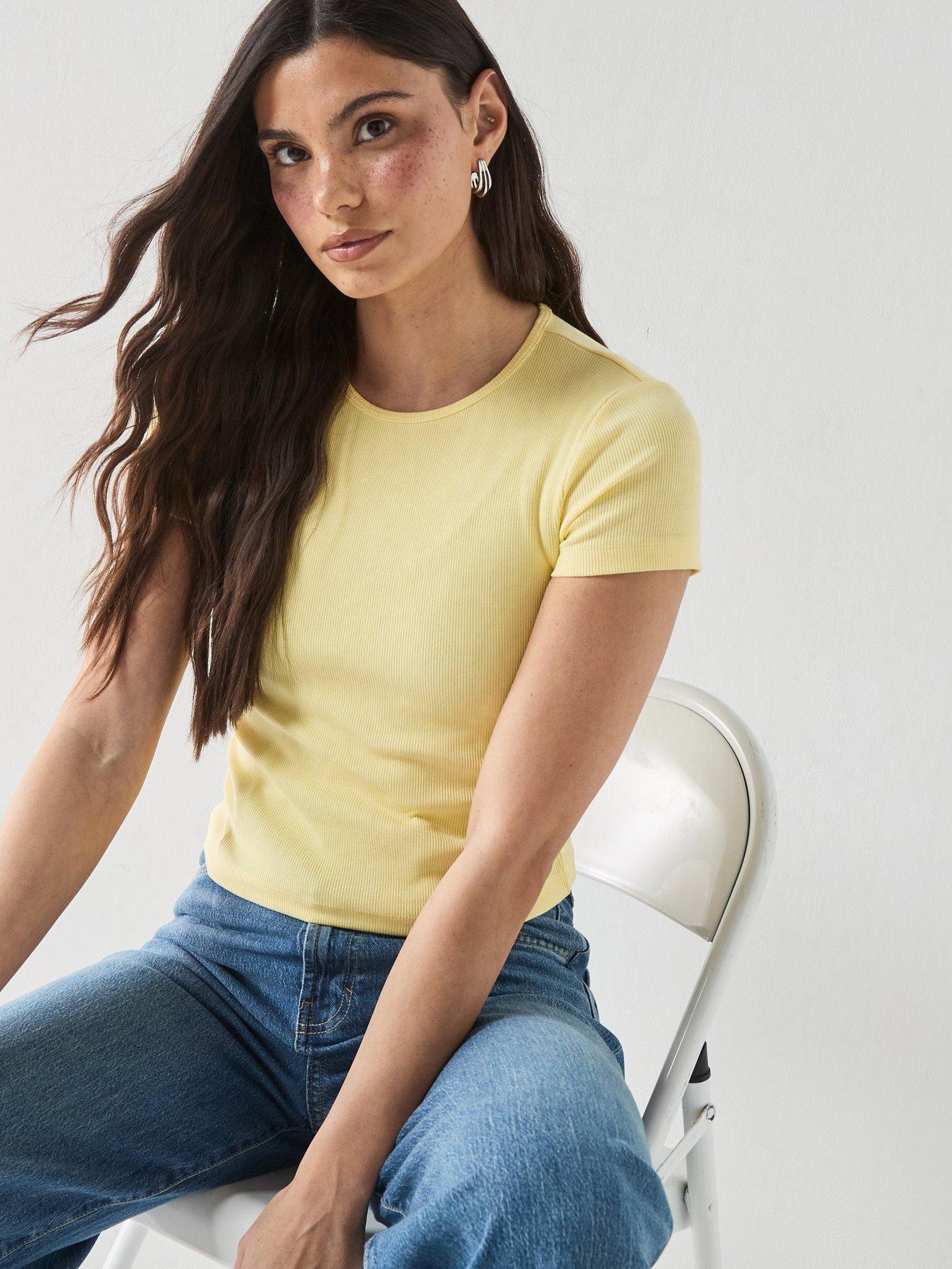 Vero Moda Vmchloe Short Sleeve Top - Yellow