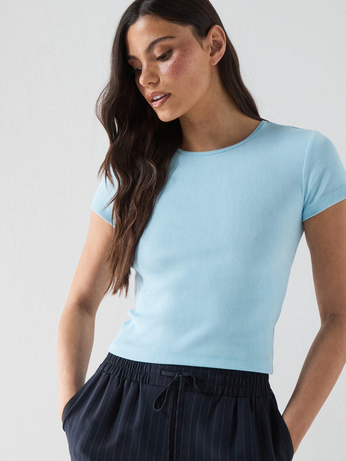 Vero Moda Vmchloe Short Sleeve Top, Blue, Size L, Women