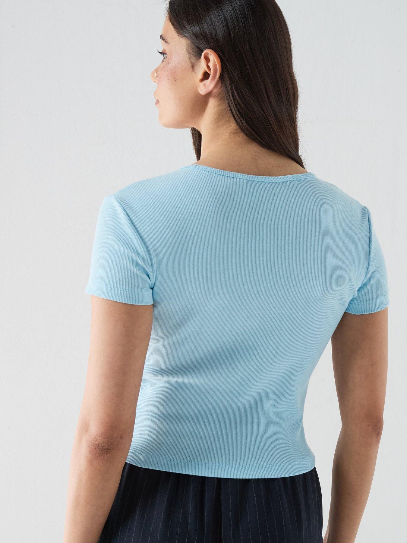 Image 2 of 6 of Vero Moda Short Sleeve Top - Blue