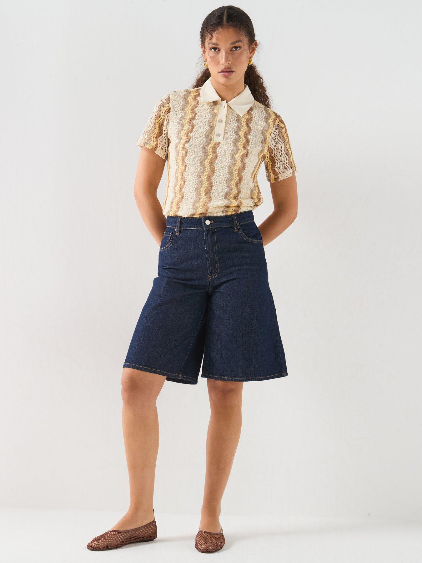 Image 3 of 6 of Vero Moda Vmteresa Short Sleeve Polo Top Jrs Ga - Grey