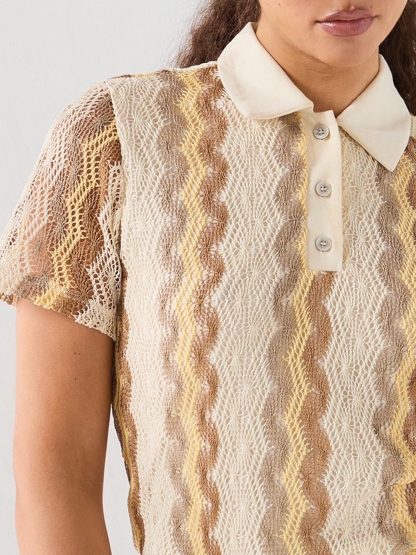 Image 4 of 6 of Vero Moda Vmteresa Short Sleeve Polo Top Jrs Ga - Grey