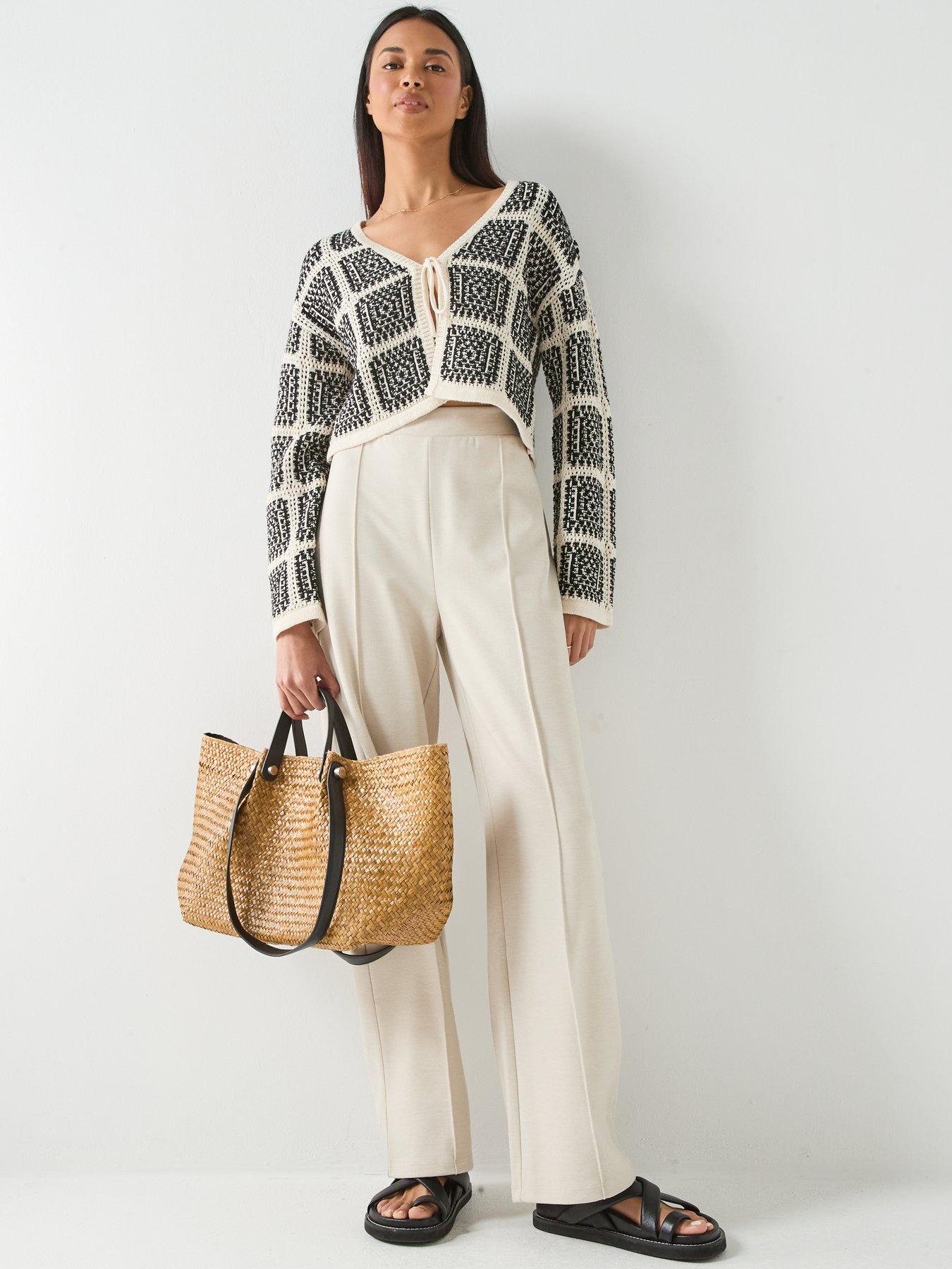 Image 3 of 6 of Only Onlloa Long Sleeve String Crochet Cardigan - Birch