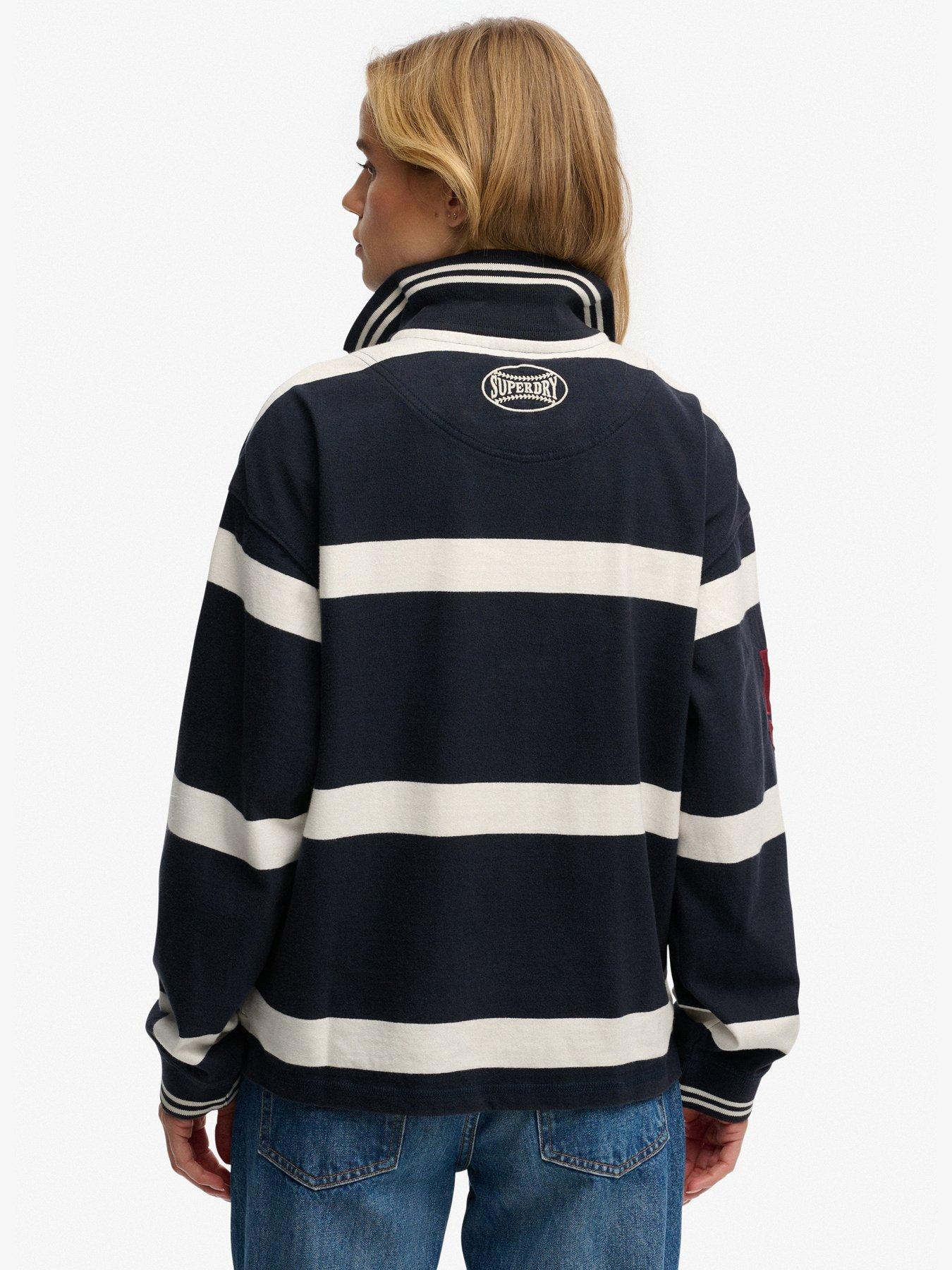 Image 2 of 5 of Superdry Crest Stripe Rugby Top - Blue