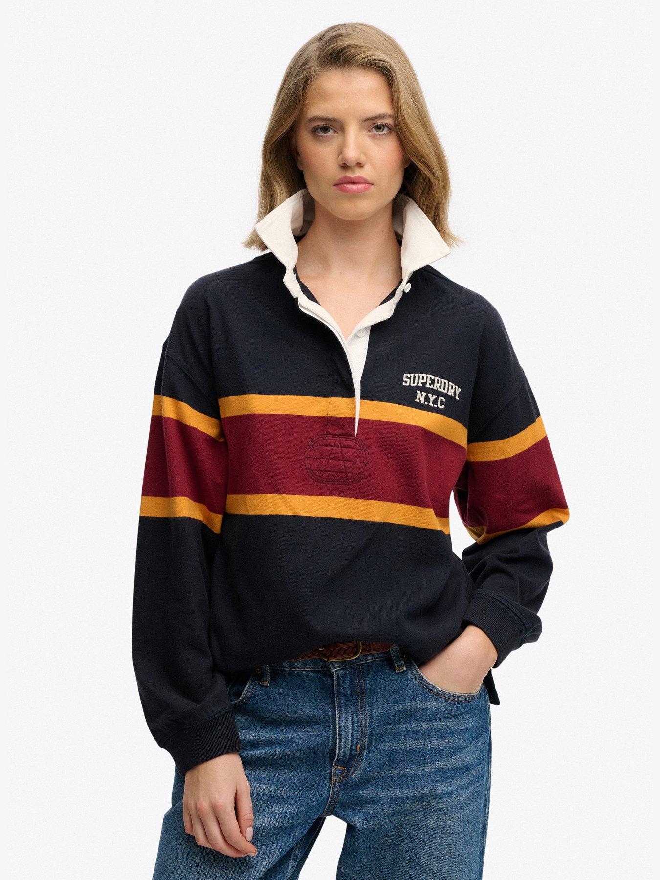 Superdry Heritage Stripe Rugby Top - Blue
