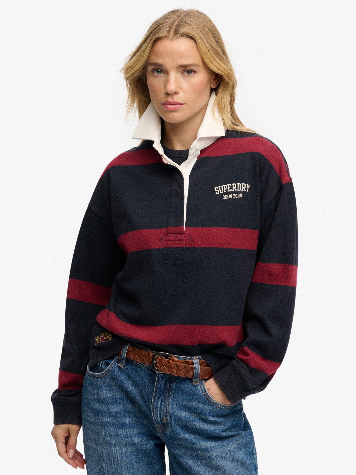 Superdry Heritage Stripe Rugby Top - Blue