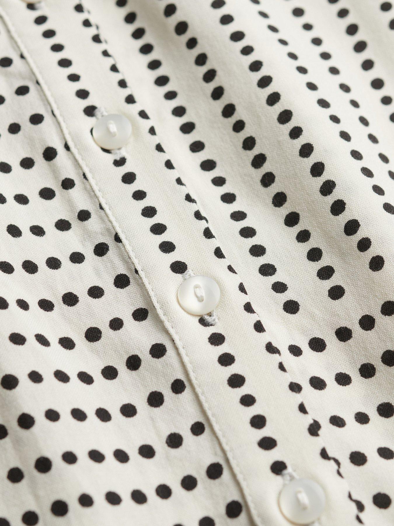 Image 7 of 7 of Superdry Print Button Down Cami Midi Dress - White