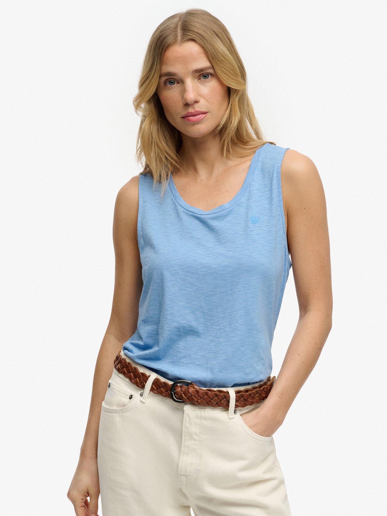 Superdry Scoop Neck Tank Top - Blue
