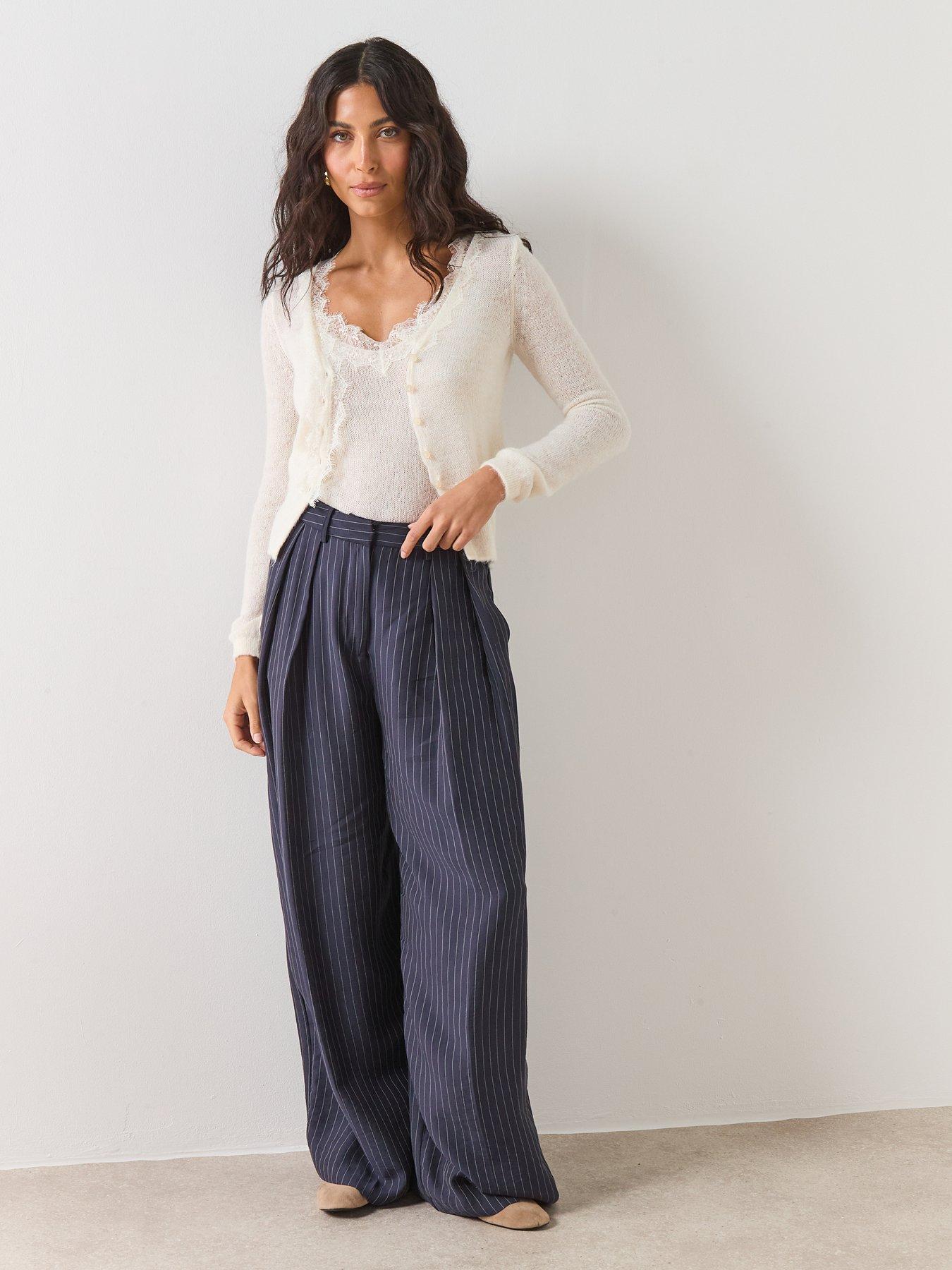 Image 3 of 6 of Mango Lace Knit Cardigan - Cream