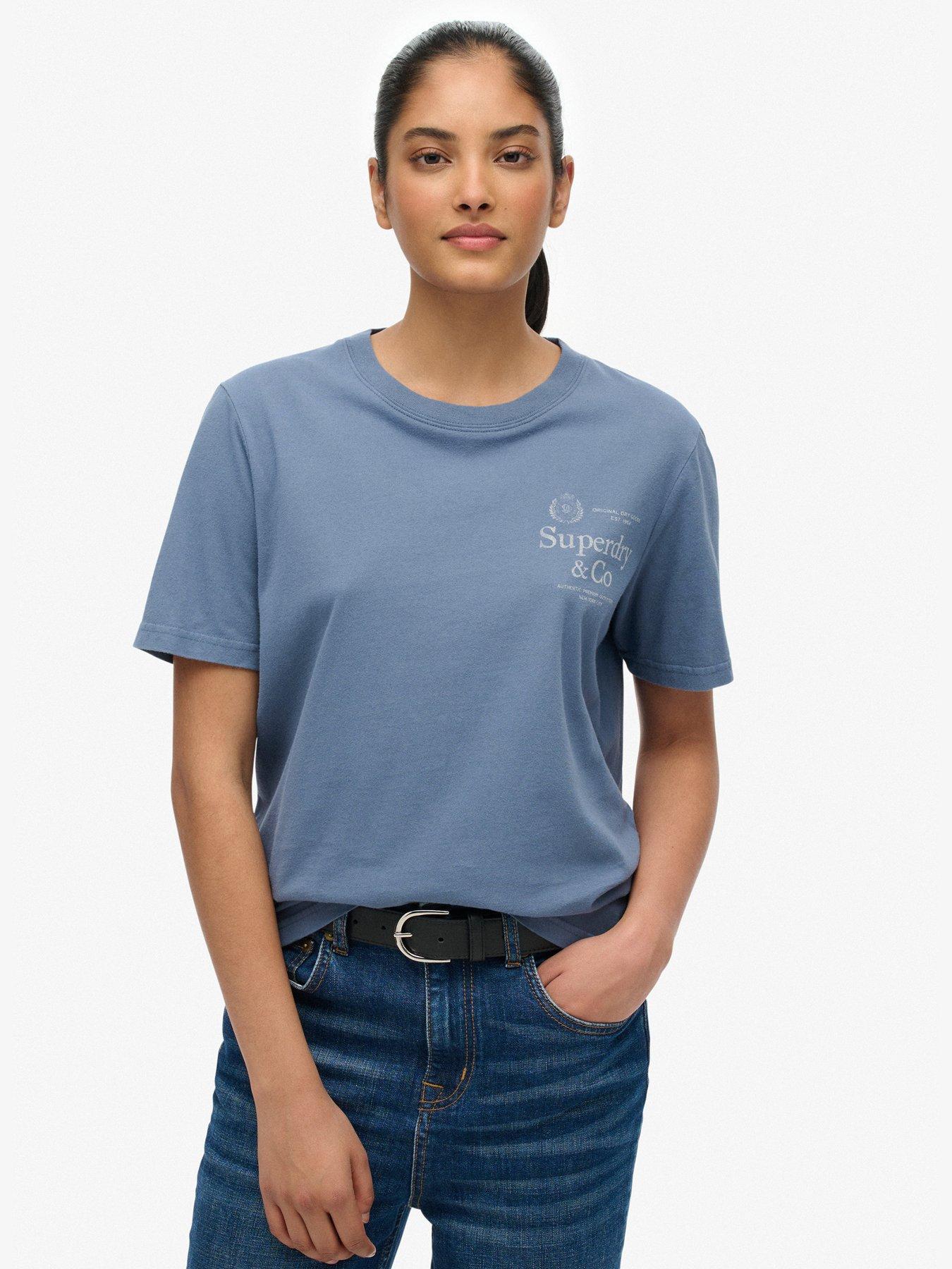 Superdry Luxe Casual Relaxed T-Shirt - Blue