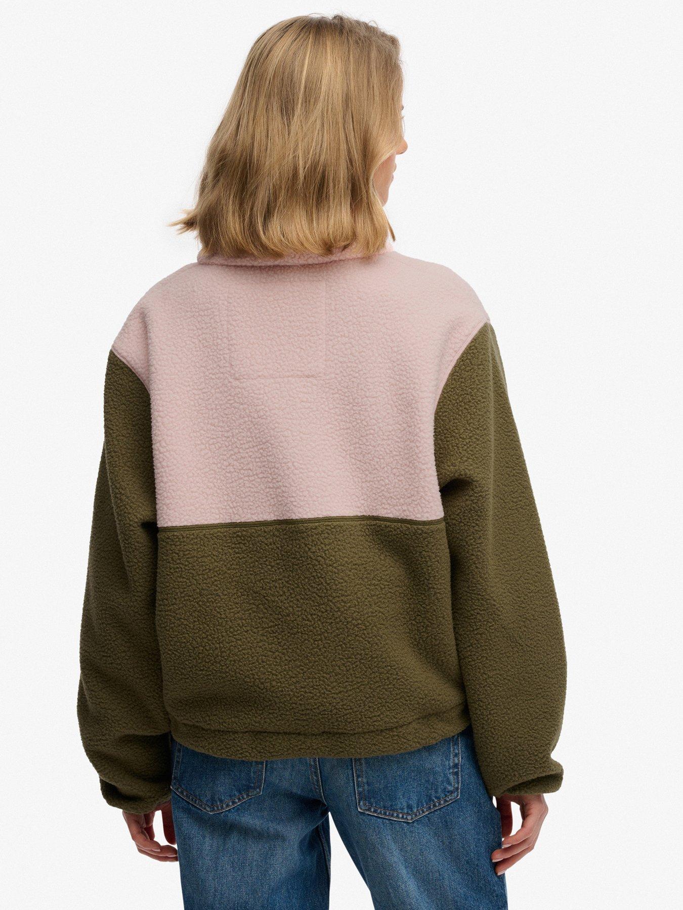 Image 2 of 5 of Superdry Colour Block Fleece Pull Over - Green
