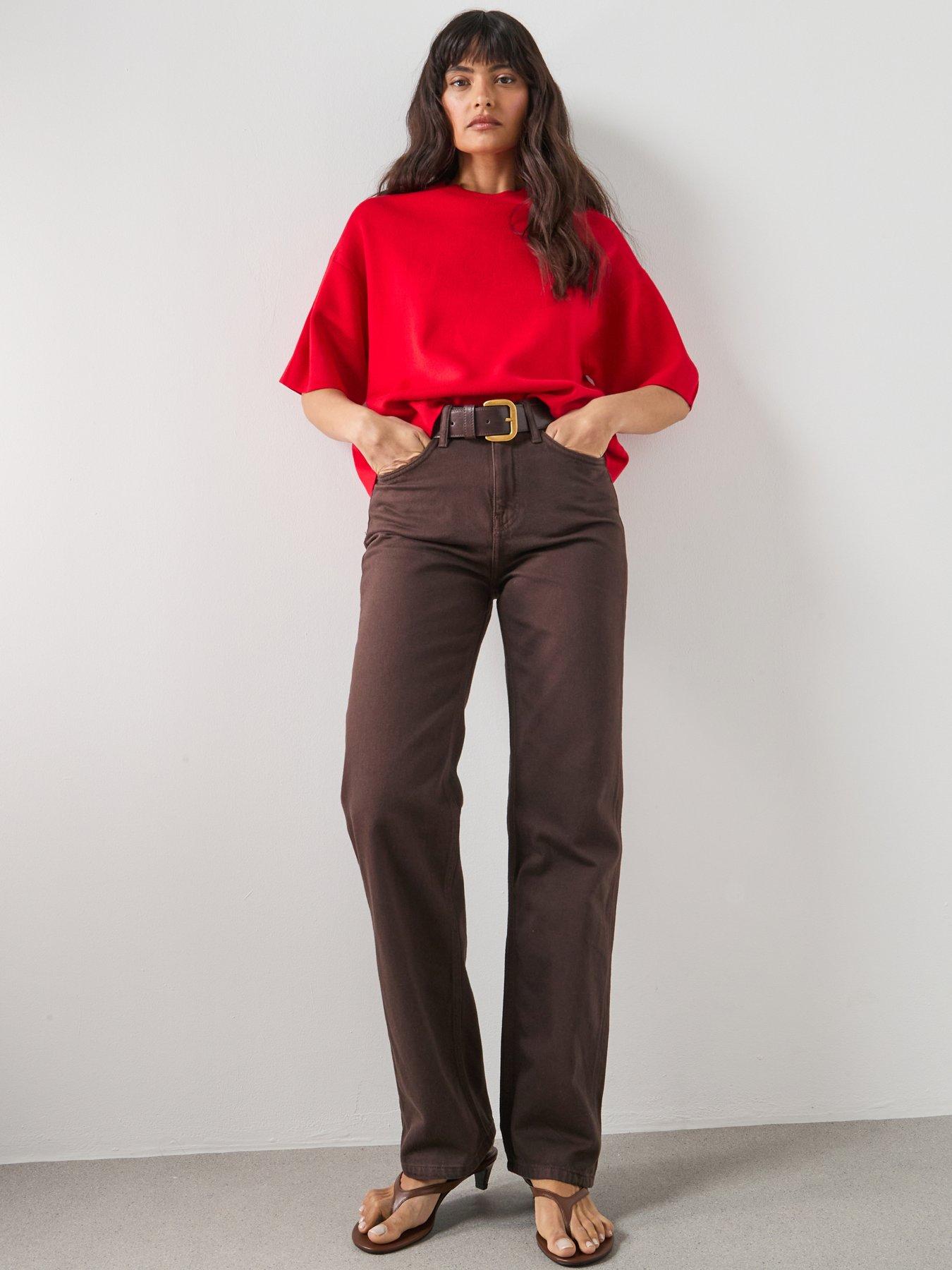 Mango Matilda Medium-rise Straight-fit Jeans - Brown