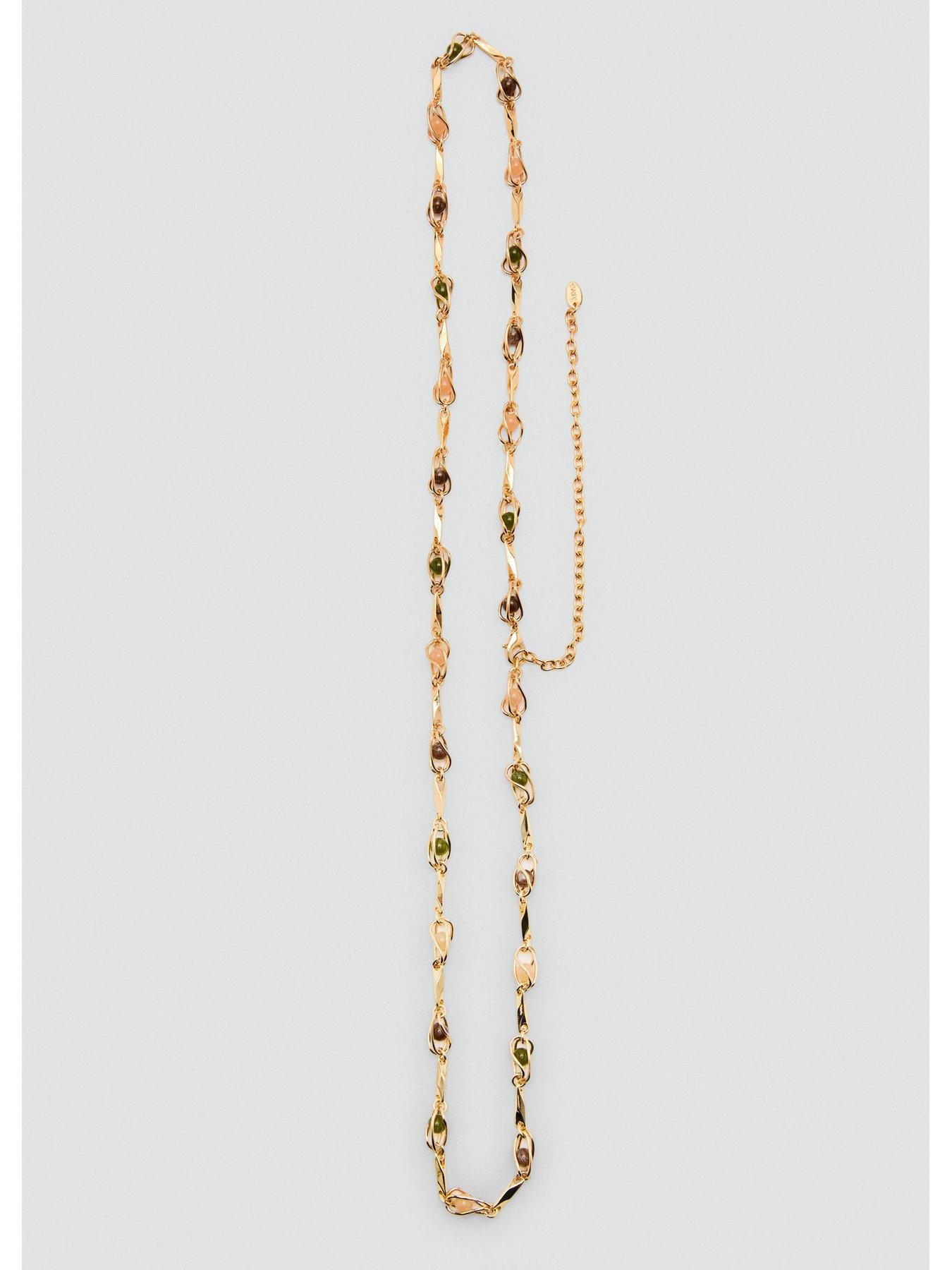Image 3 of 4 of Mango Beaded Chain Belt - Gold