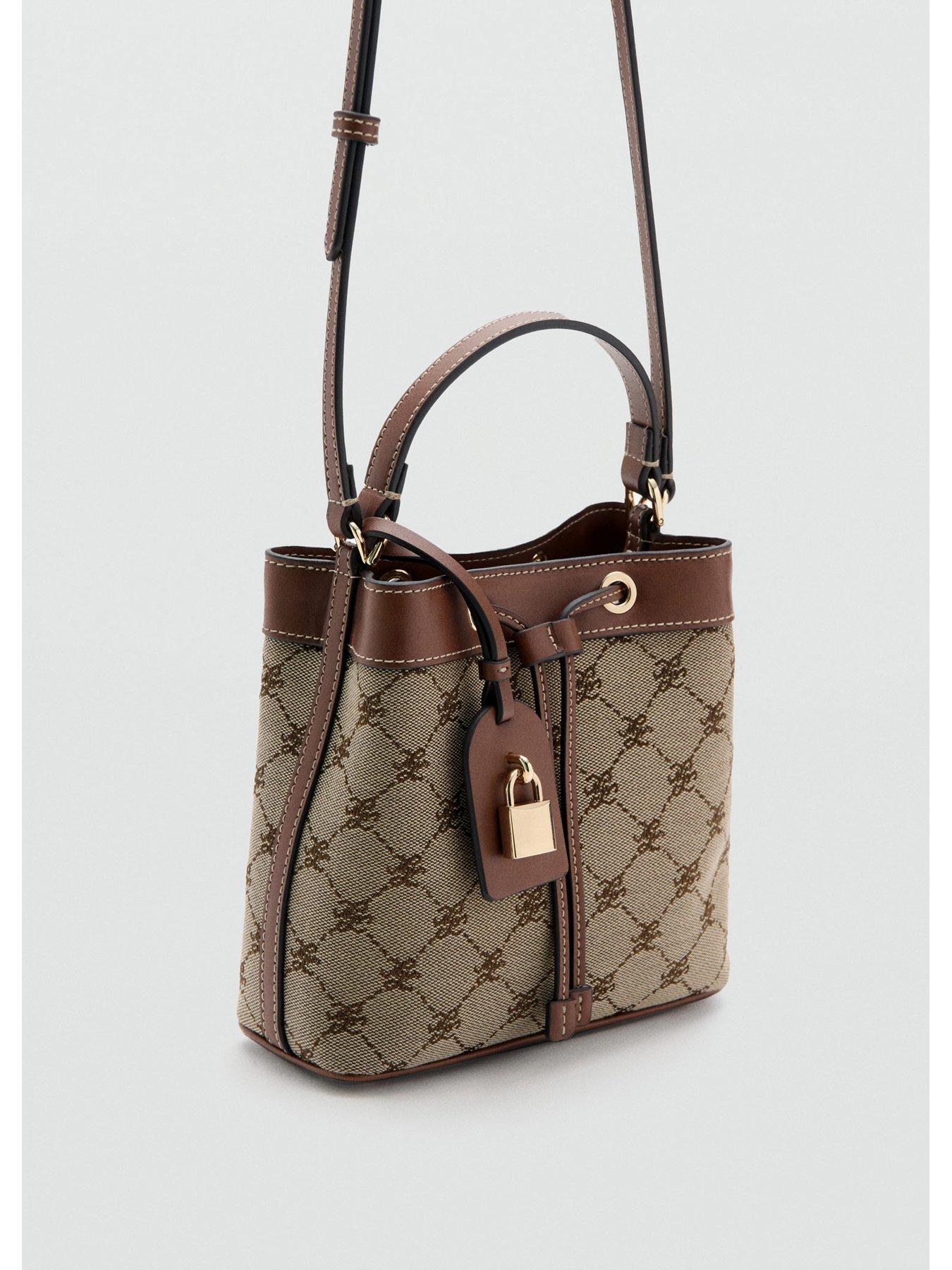 Image 2 of 4 of Mango Bucket Bag With Printed Logo - Brown