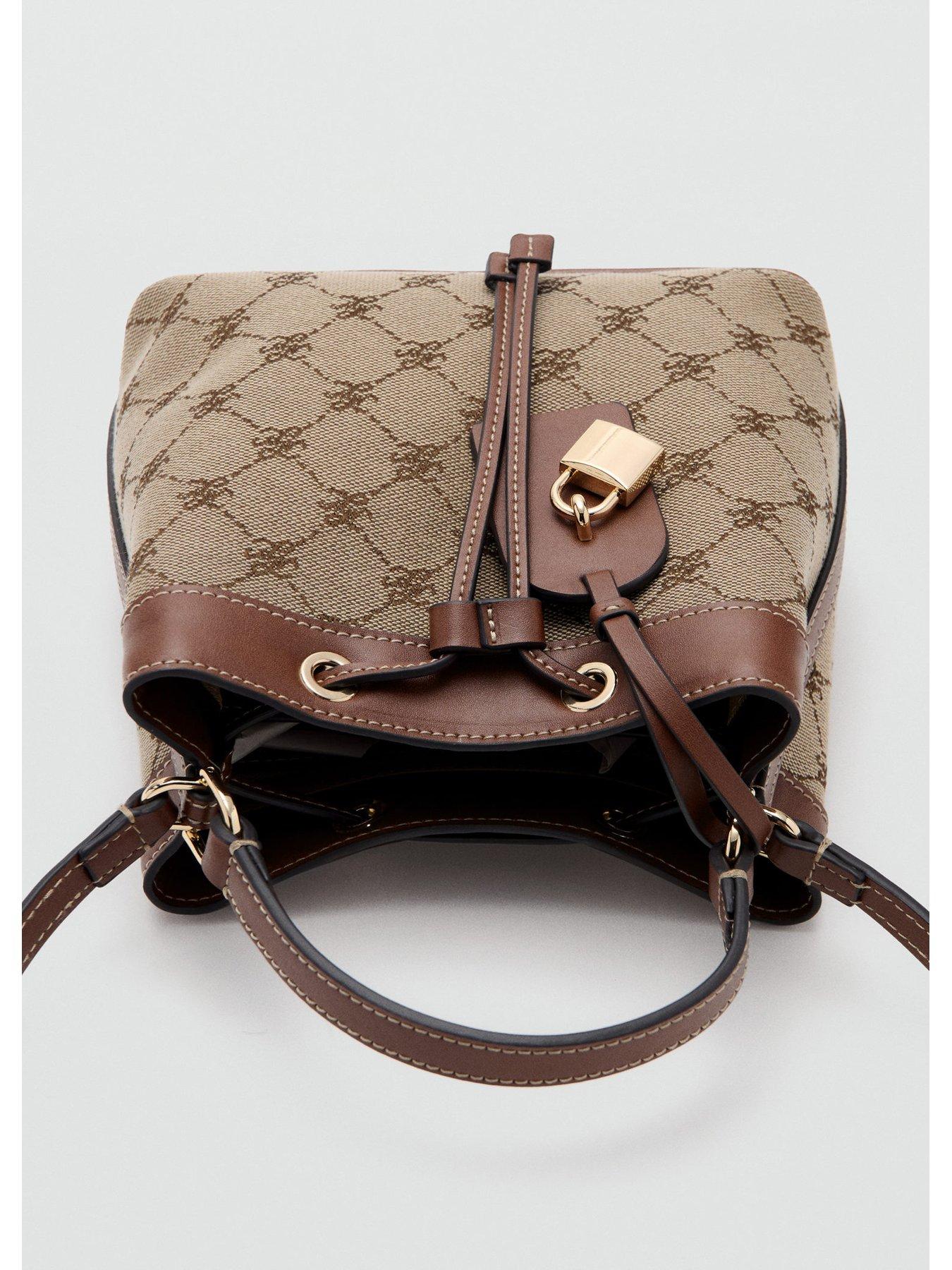Image 4 of 4 of Mango Bucket Bag With Printed Logo - Brown