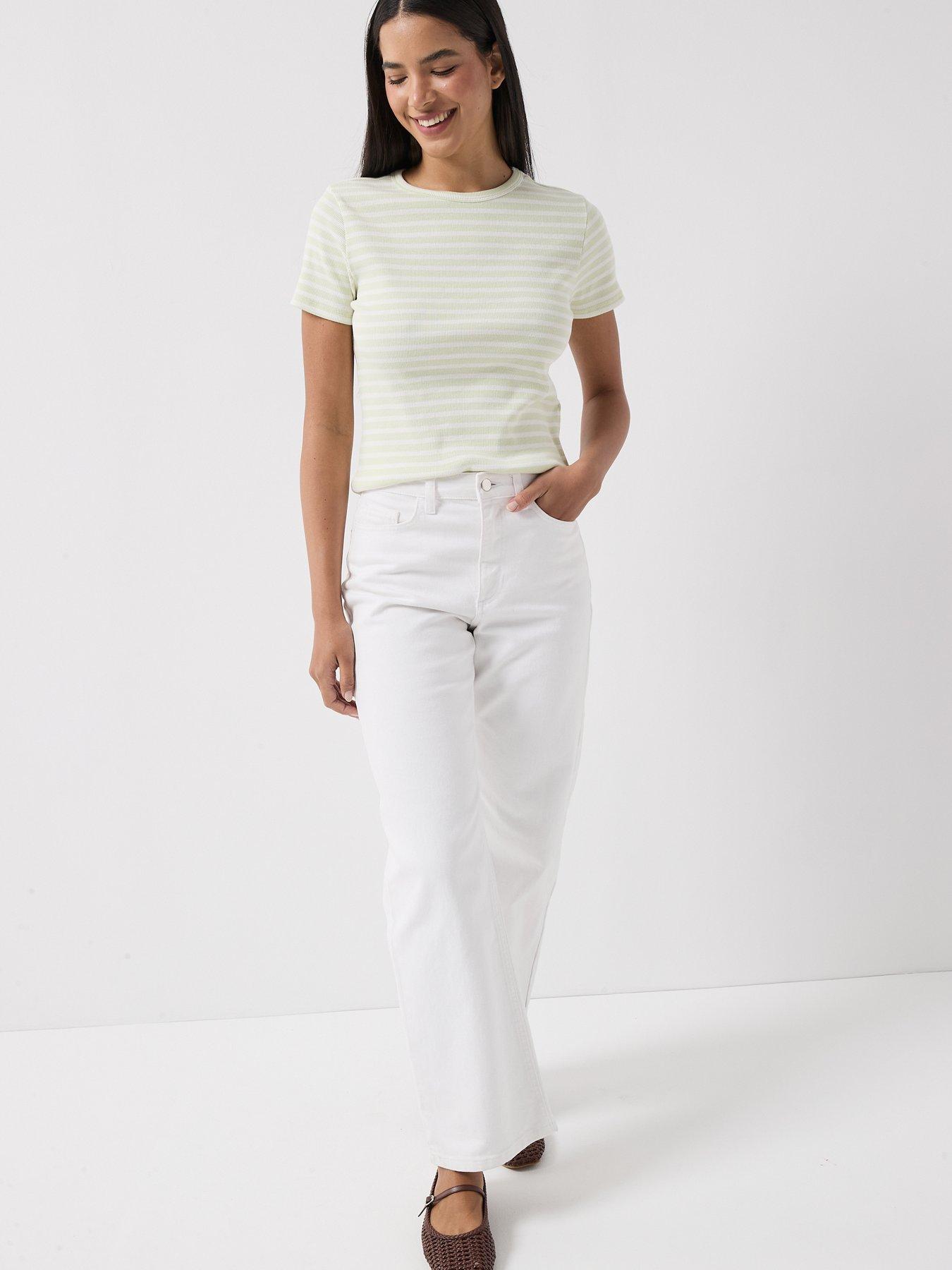 Image 3 of 6 of JDY Jdysolar Short Sleeve O-Neck Stripe Top - Green