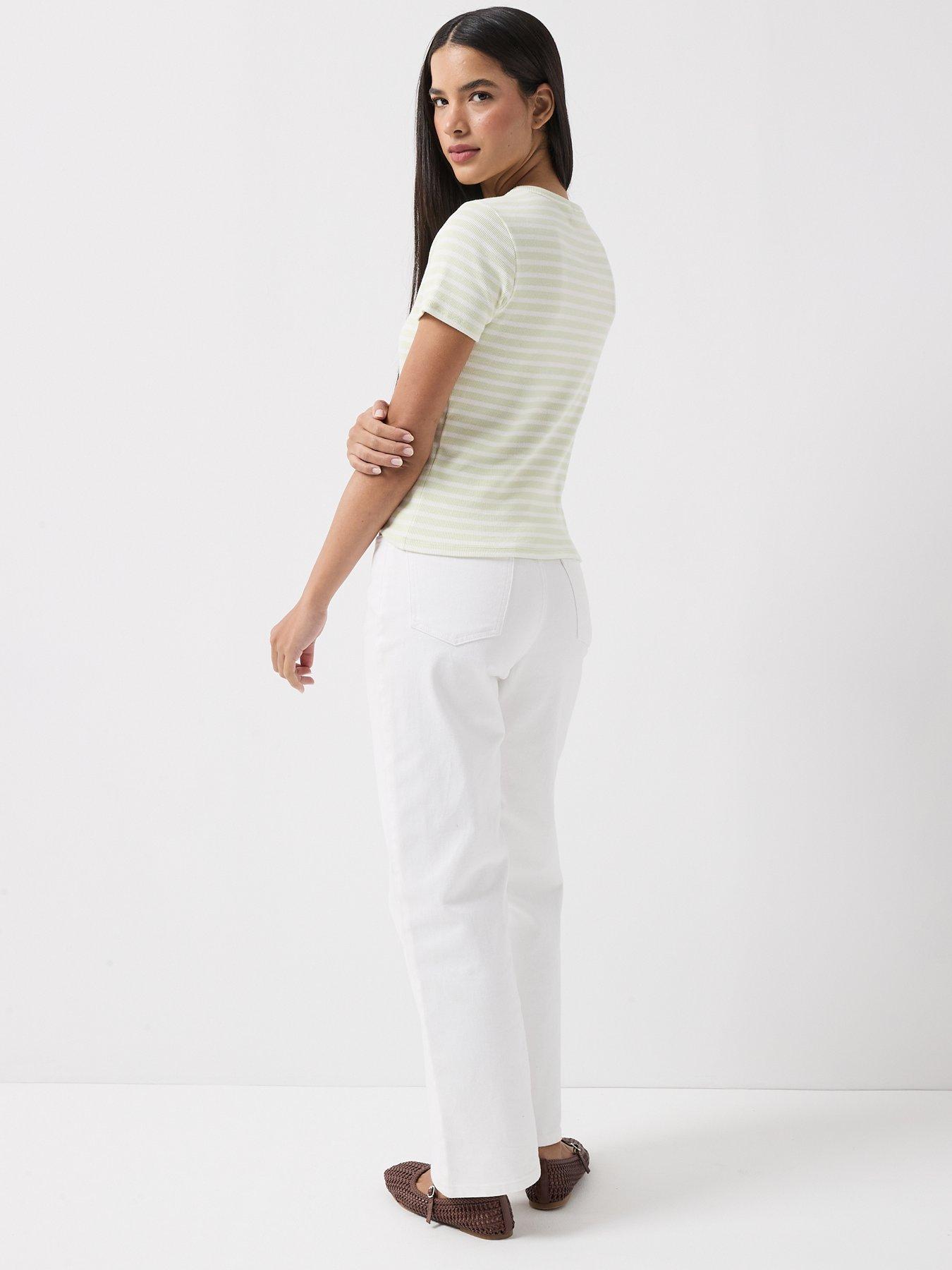 Image 6 of 6 of JDY Jdysolar Short Sleeve O-Neck Stripe Top - Green