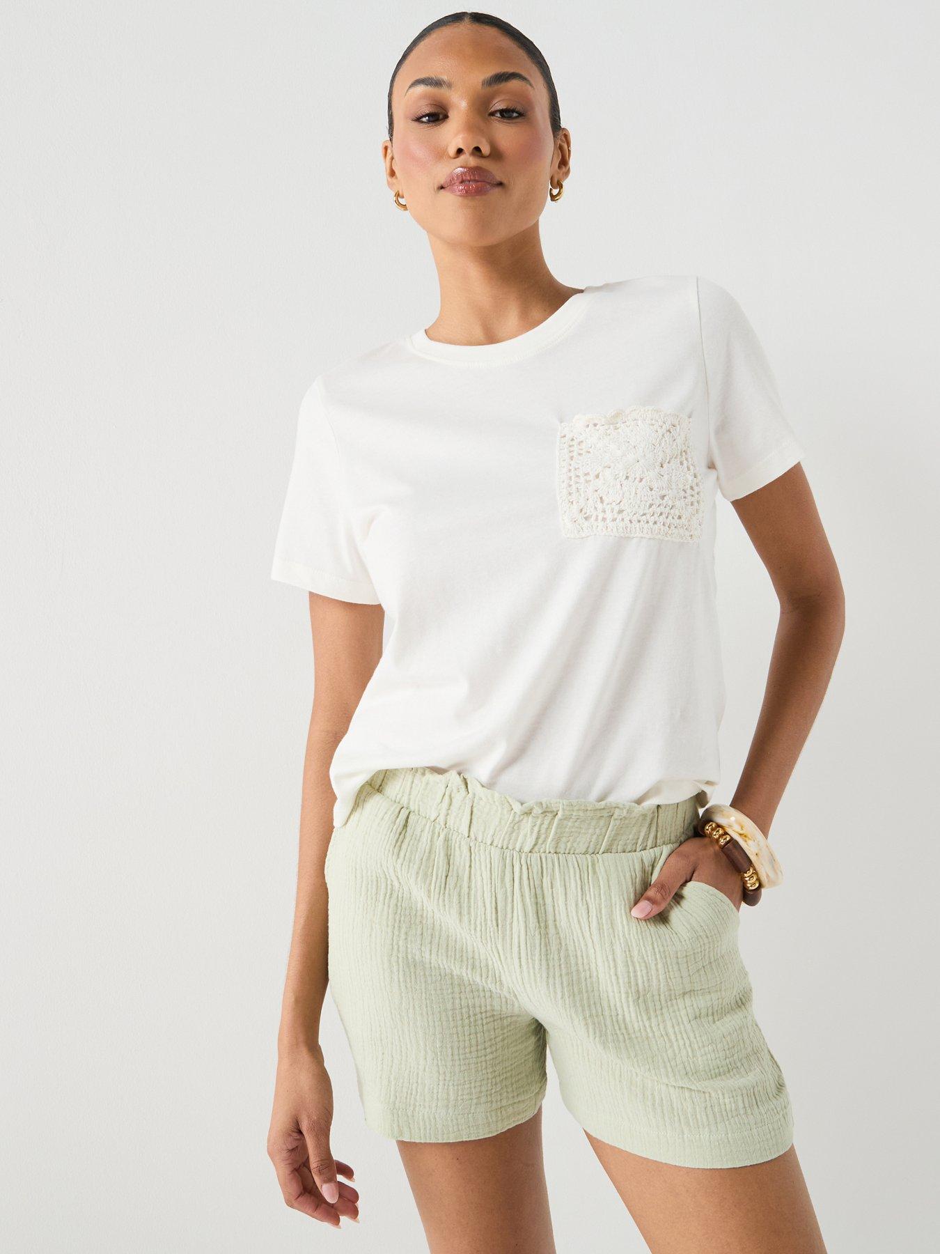 JDY Jdyselma S/s Crochet Pocket Top Jrs Noos