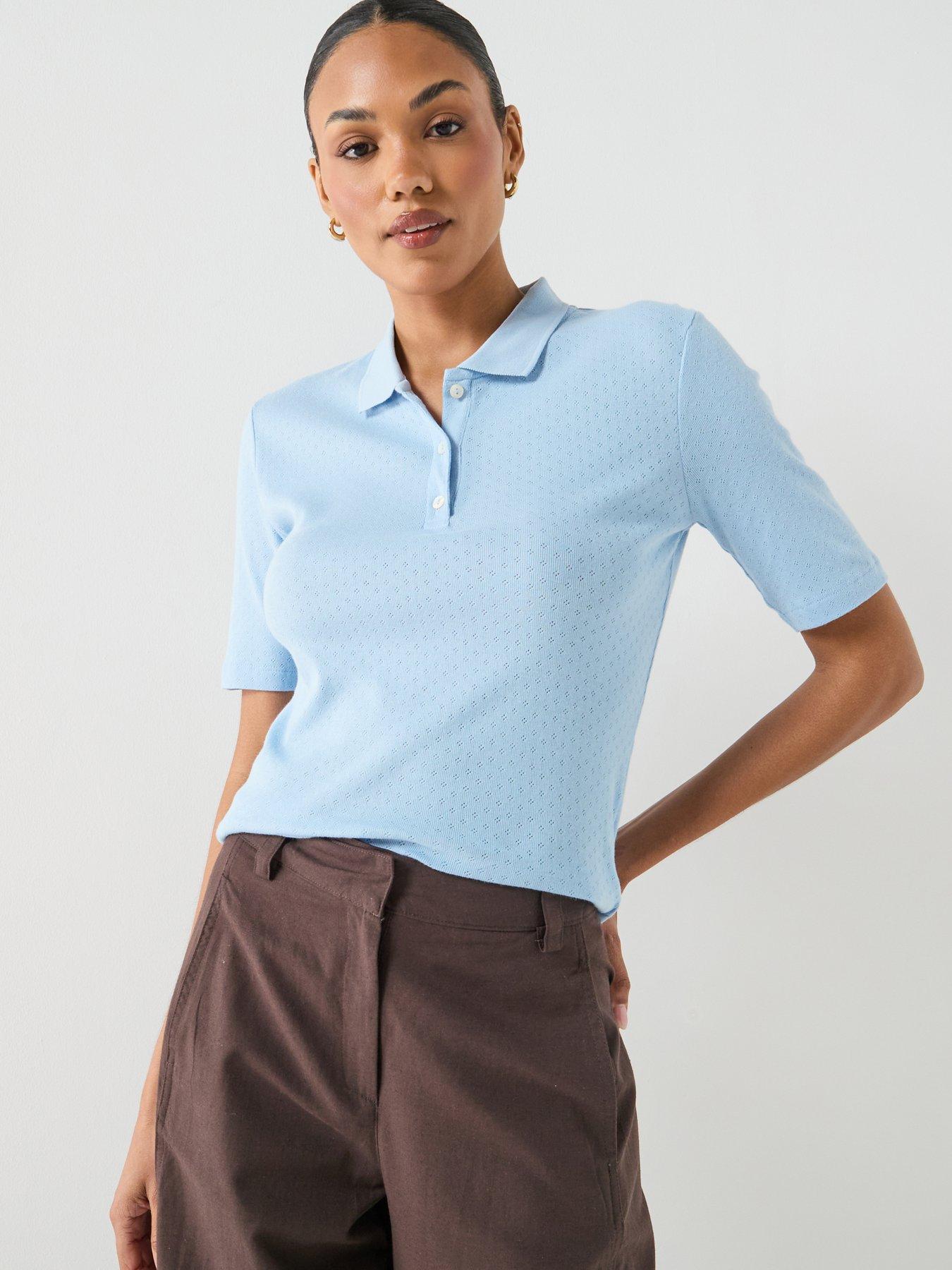 JDY Jdysalsa Short Sleeve Polo Top - Blue | Very