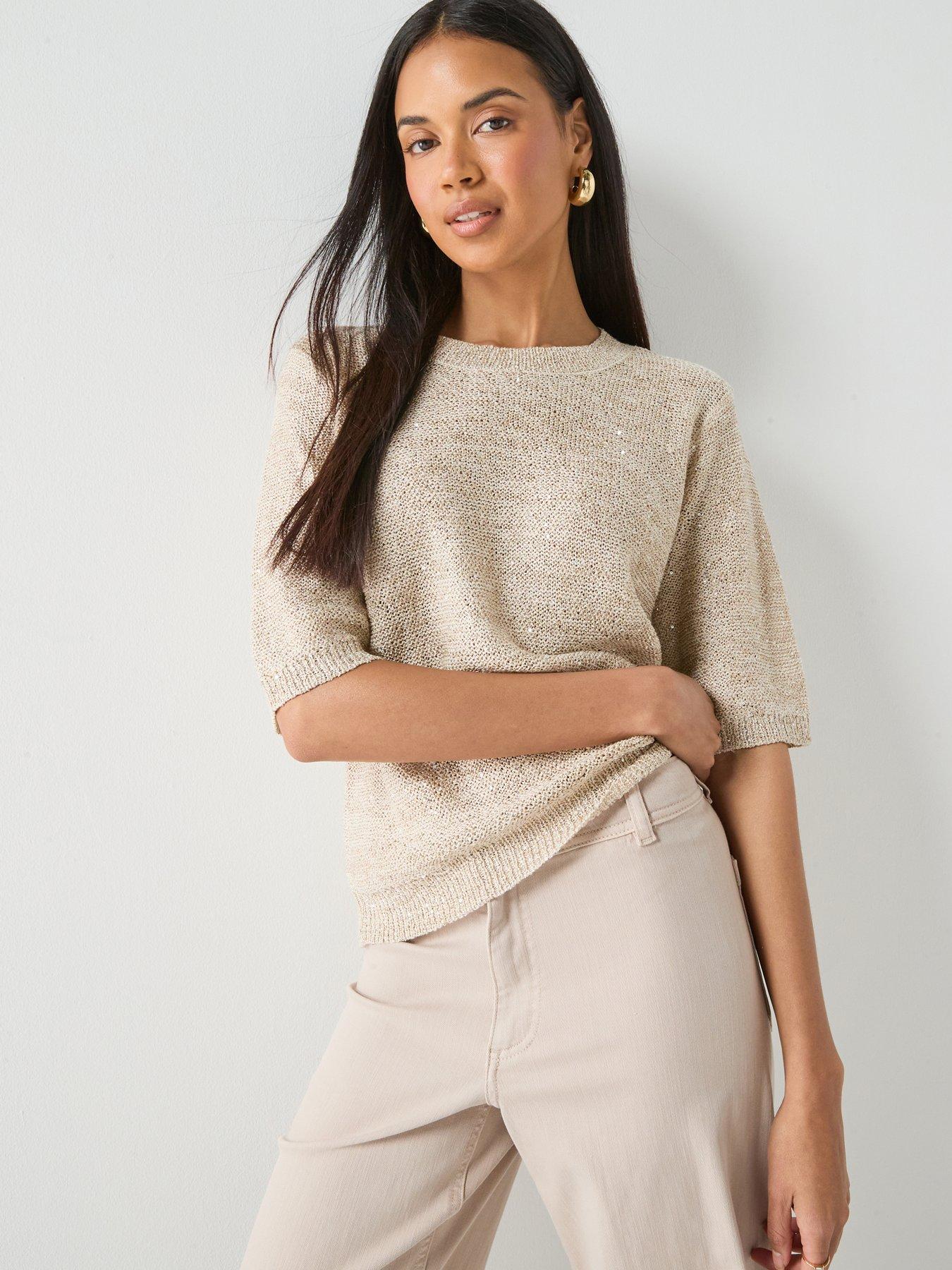 JDY Jdymia 2/4 O-neck Sequin Pullover Knt