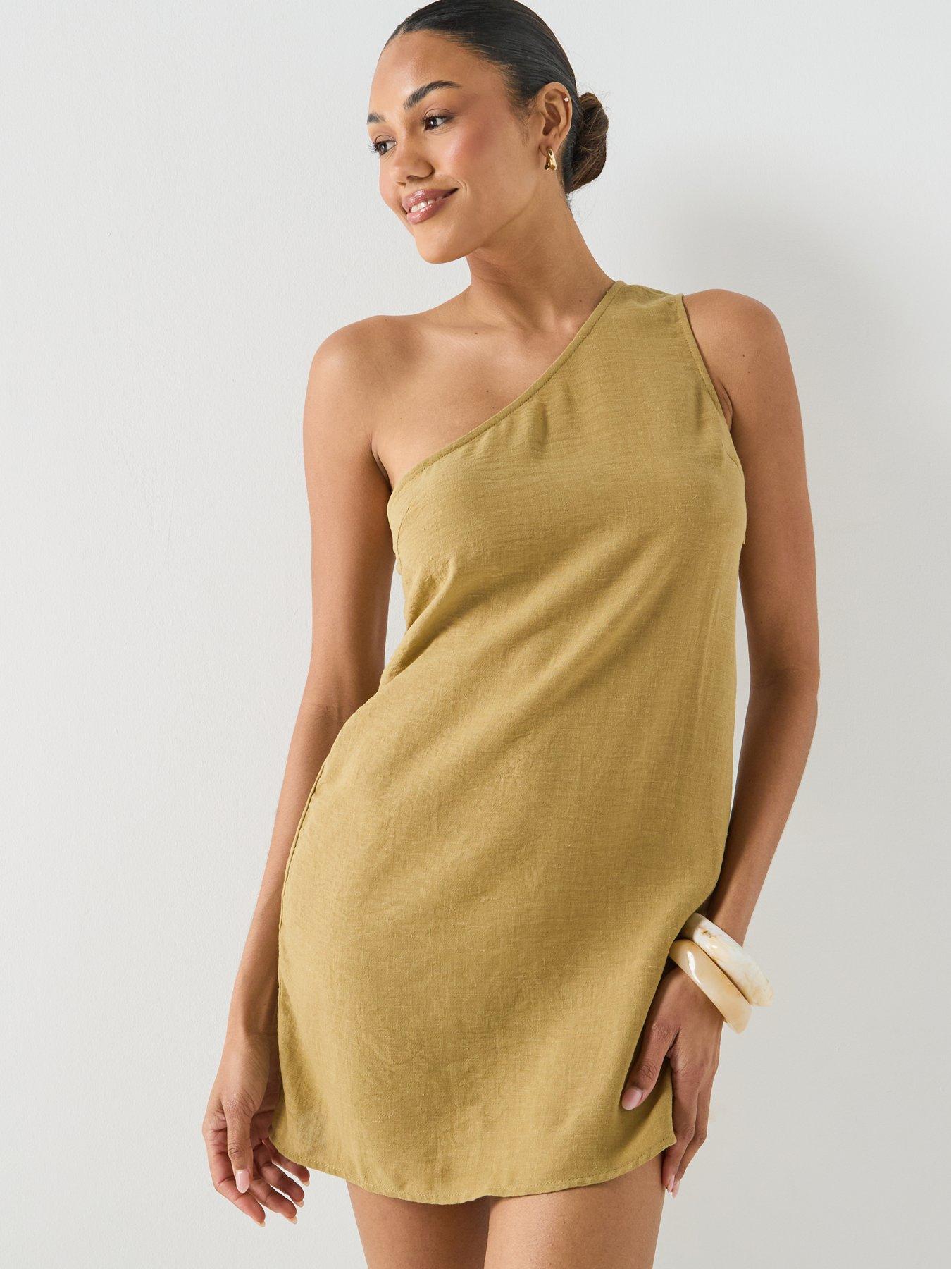 vero moda one shoulder dress Buy VERO MODA White Linen Blend One Shoulder Tie Dress In Zebra Print from  Next USA