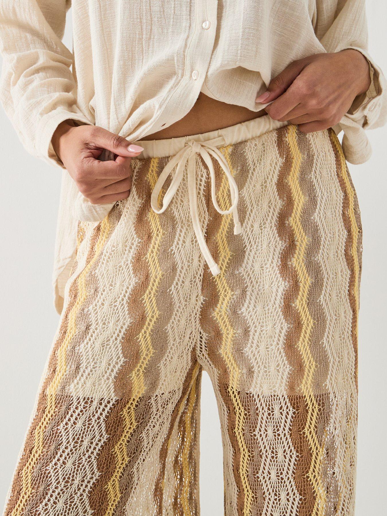 Image 4 of 5 of Vero Moda Wide Leg Pants- Beige