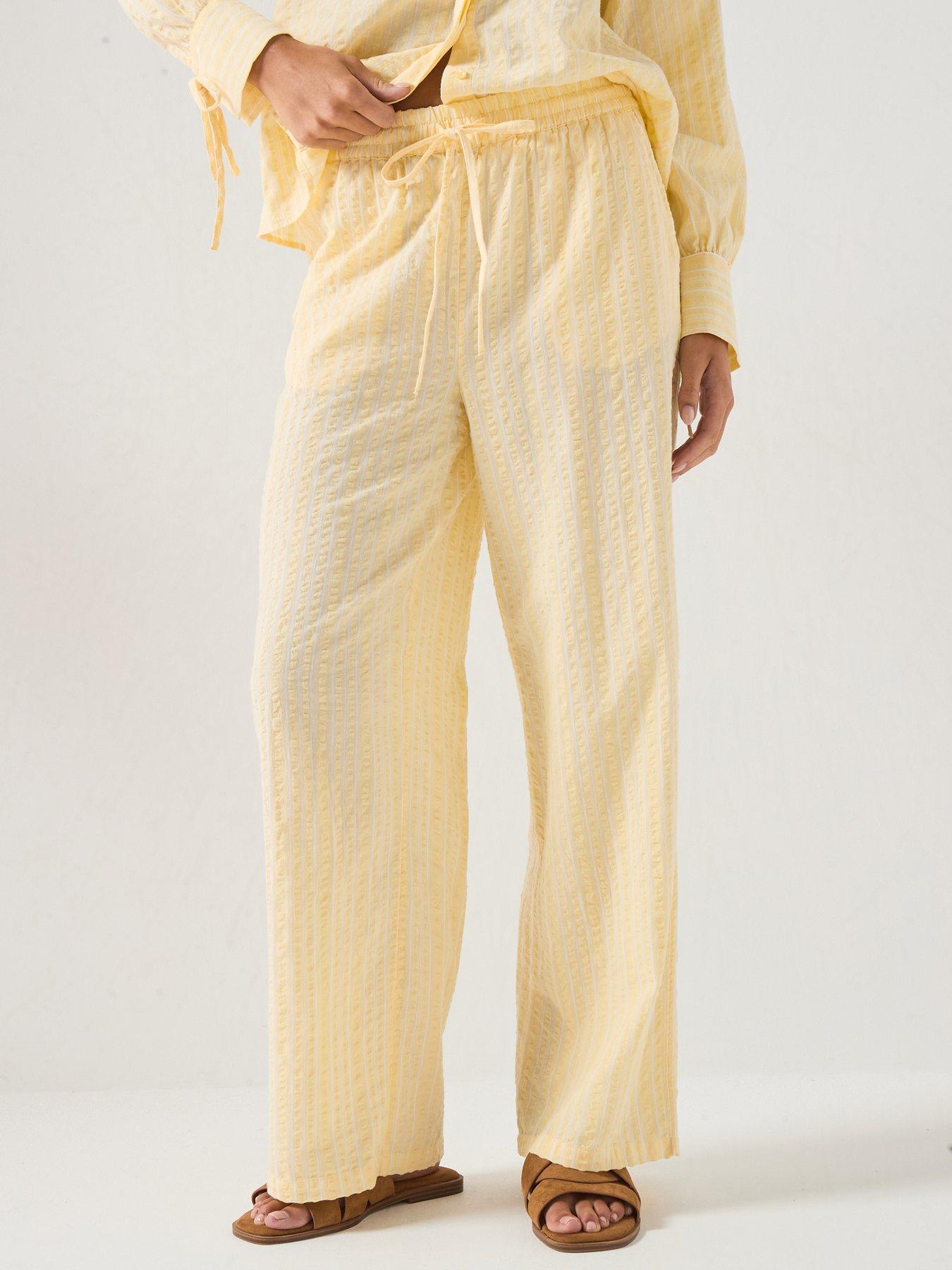 Vero Moda Vmelena Hw Stripe Pant Wvn, Golden Haze, Size Xs, Women