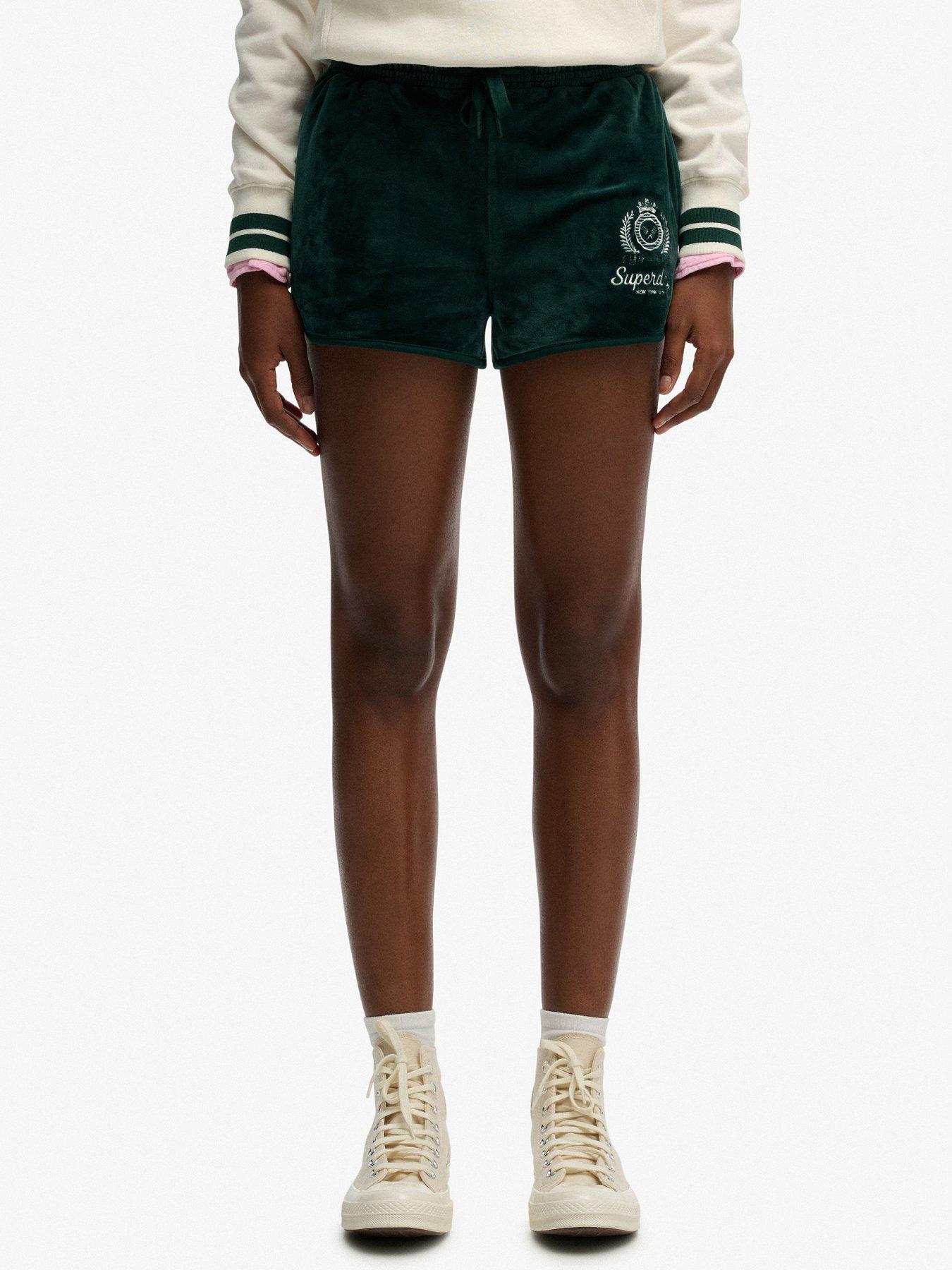 Superdry Country Club Velour Shorts - Green