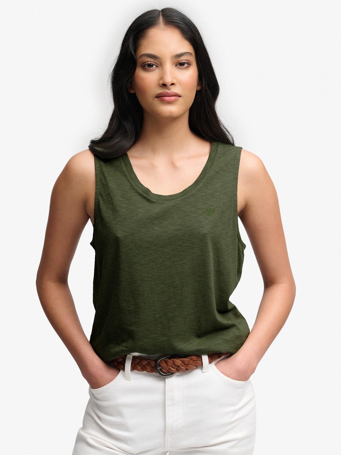 Superdry Scoop Neck Tank Top - Green