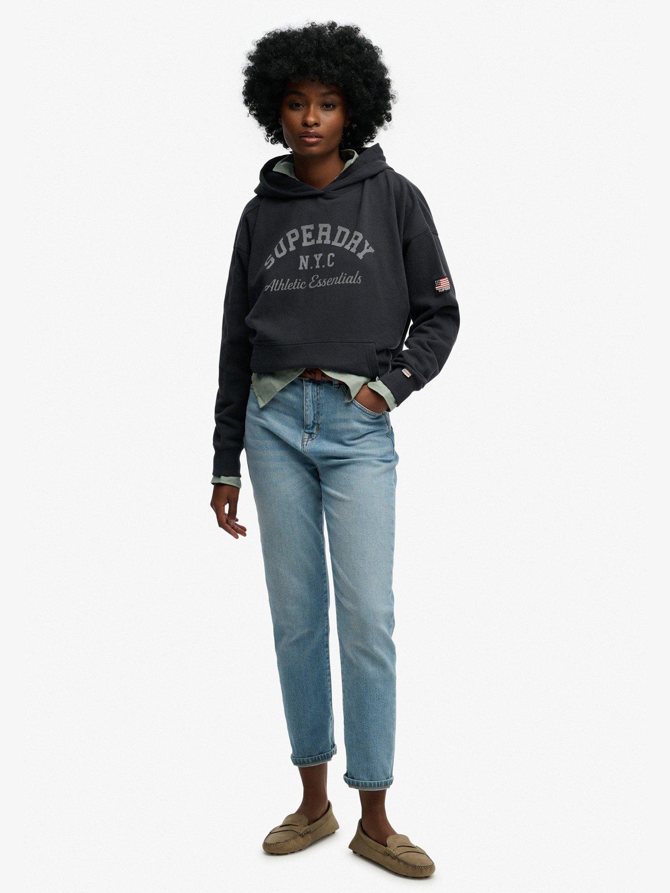 Image 3 of 5 of Superdry Athletic Essentials Relaxed Hoodie - Blue