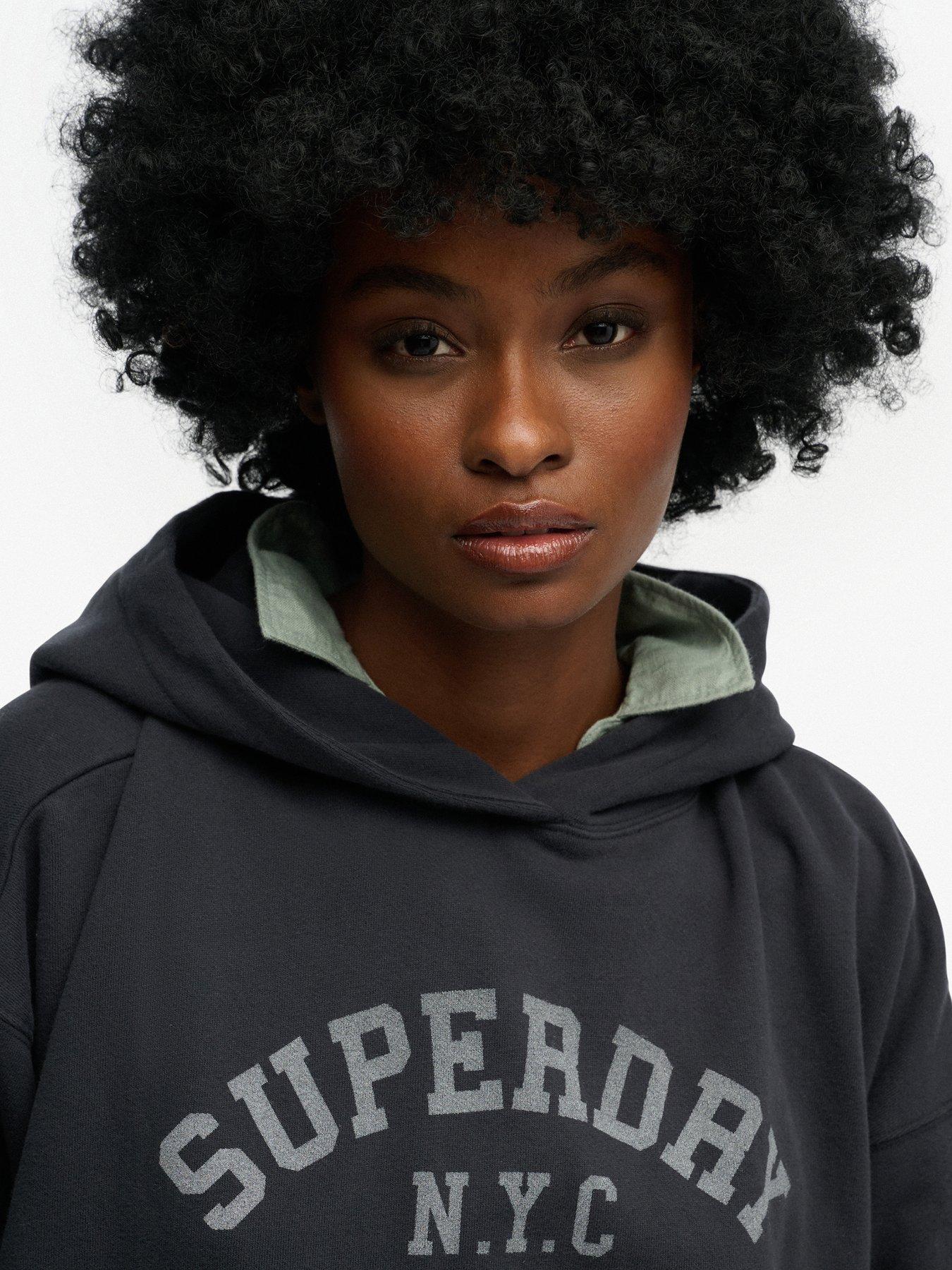 Image 4 of 5 of Superdry Athletic Essentials Relaxed Hoodie - Blue