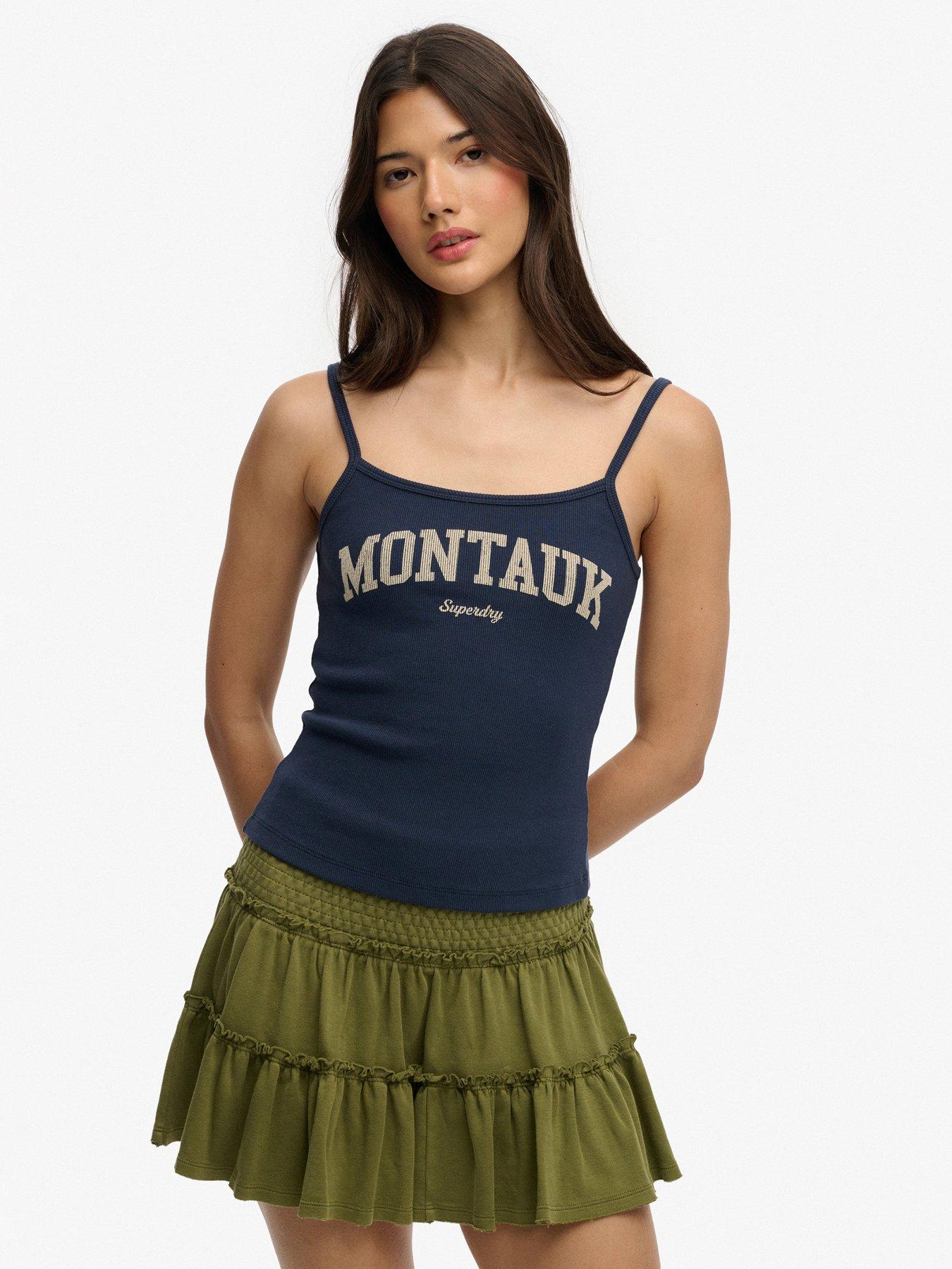 Superdry Athletic Essentials Graphic Print Cami Top - Blue
