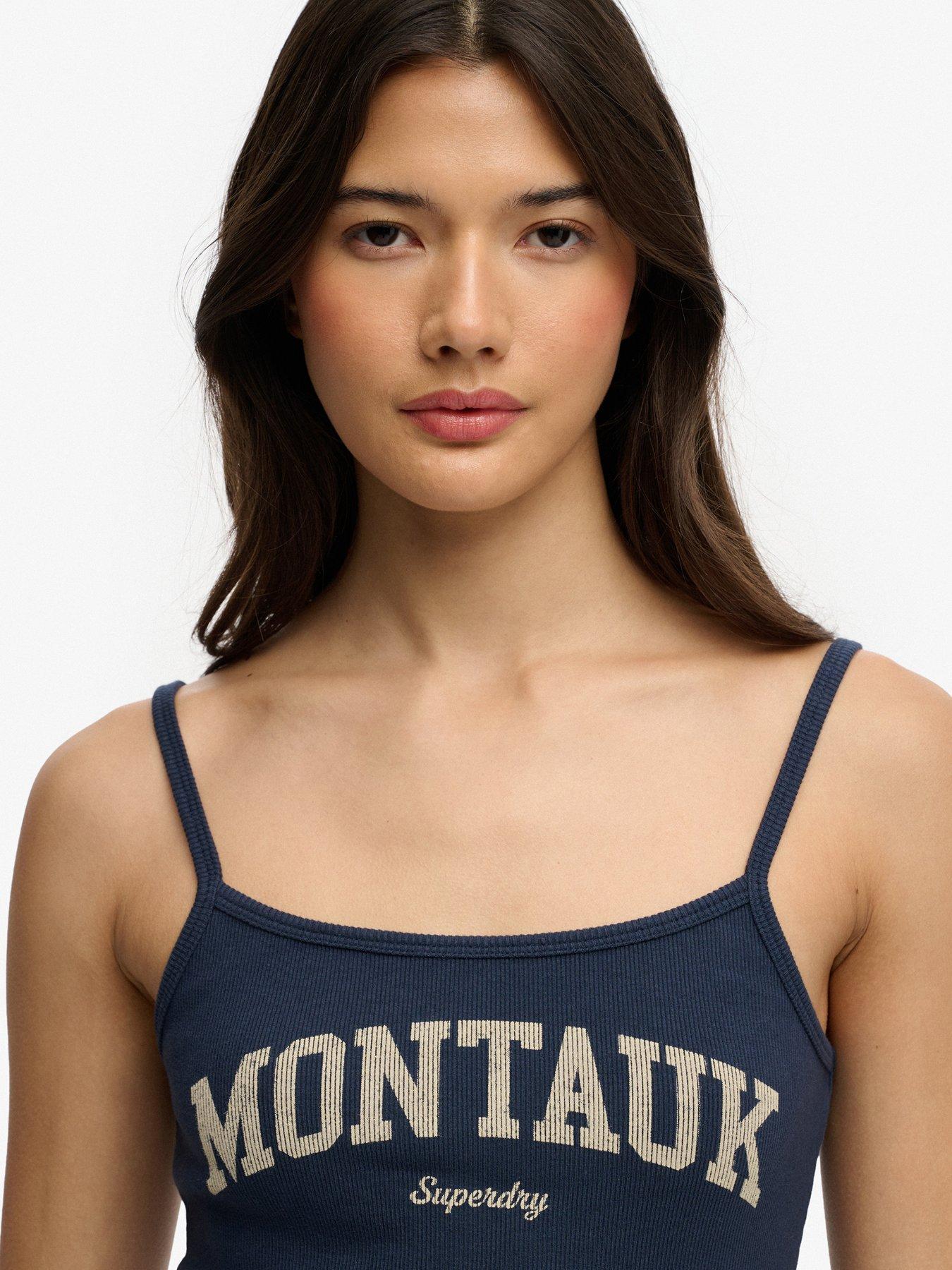 Image 4 of 5 of Superdry Athletic Essentials Graphic Print Cami Top - Blue