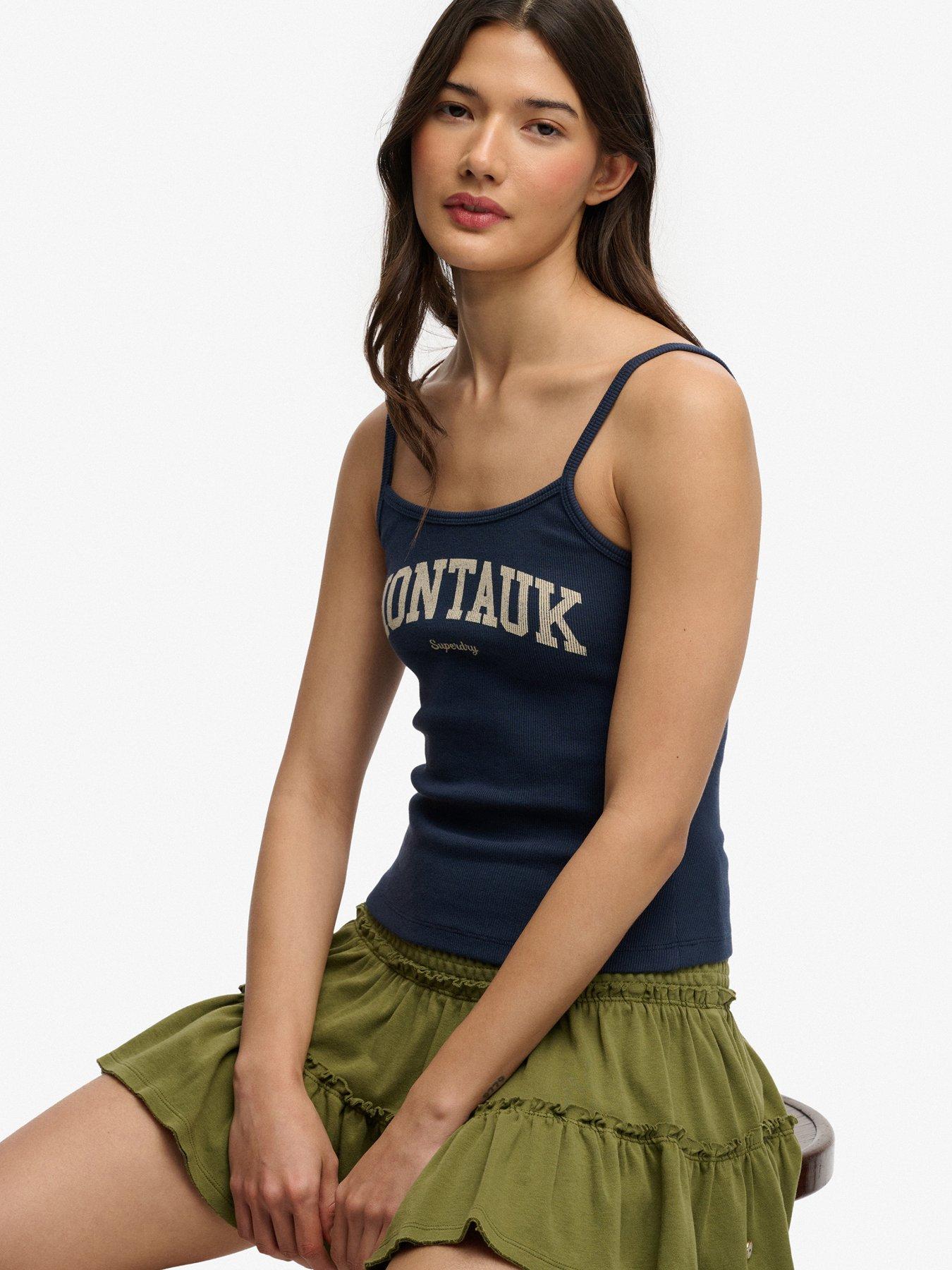 Image 5 of 5 of Superdry Athletic Essentials Graphic Print Cami Top - Blue