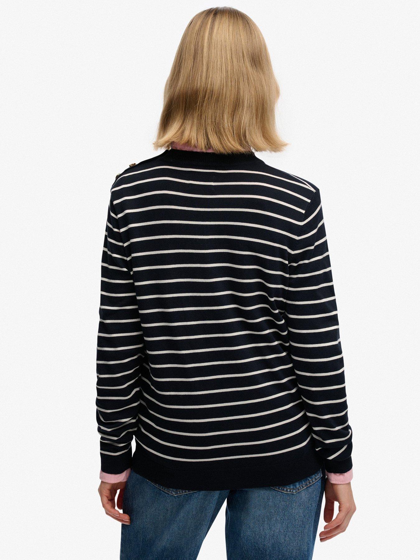 Image 2 of 5 of Superdry Lightweight Essential Striped Jumper - Blue