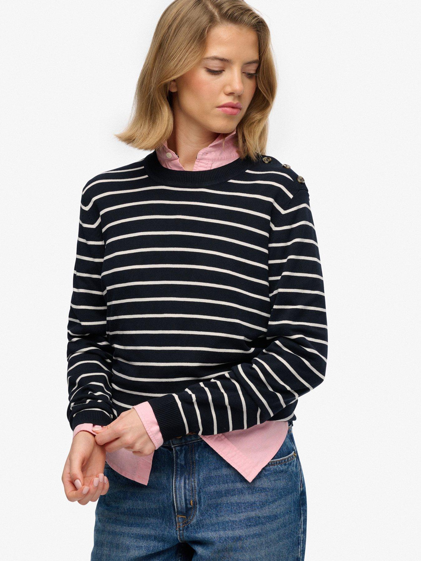 Image 5 of 5 of Superdry Lightweight Essential Striped Jumper - Blue