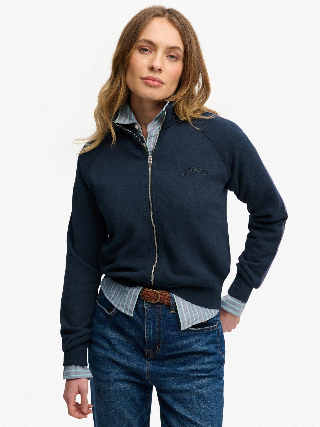 Superdry Essential Logo Zip Track Top - Blue