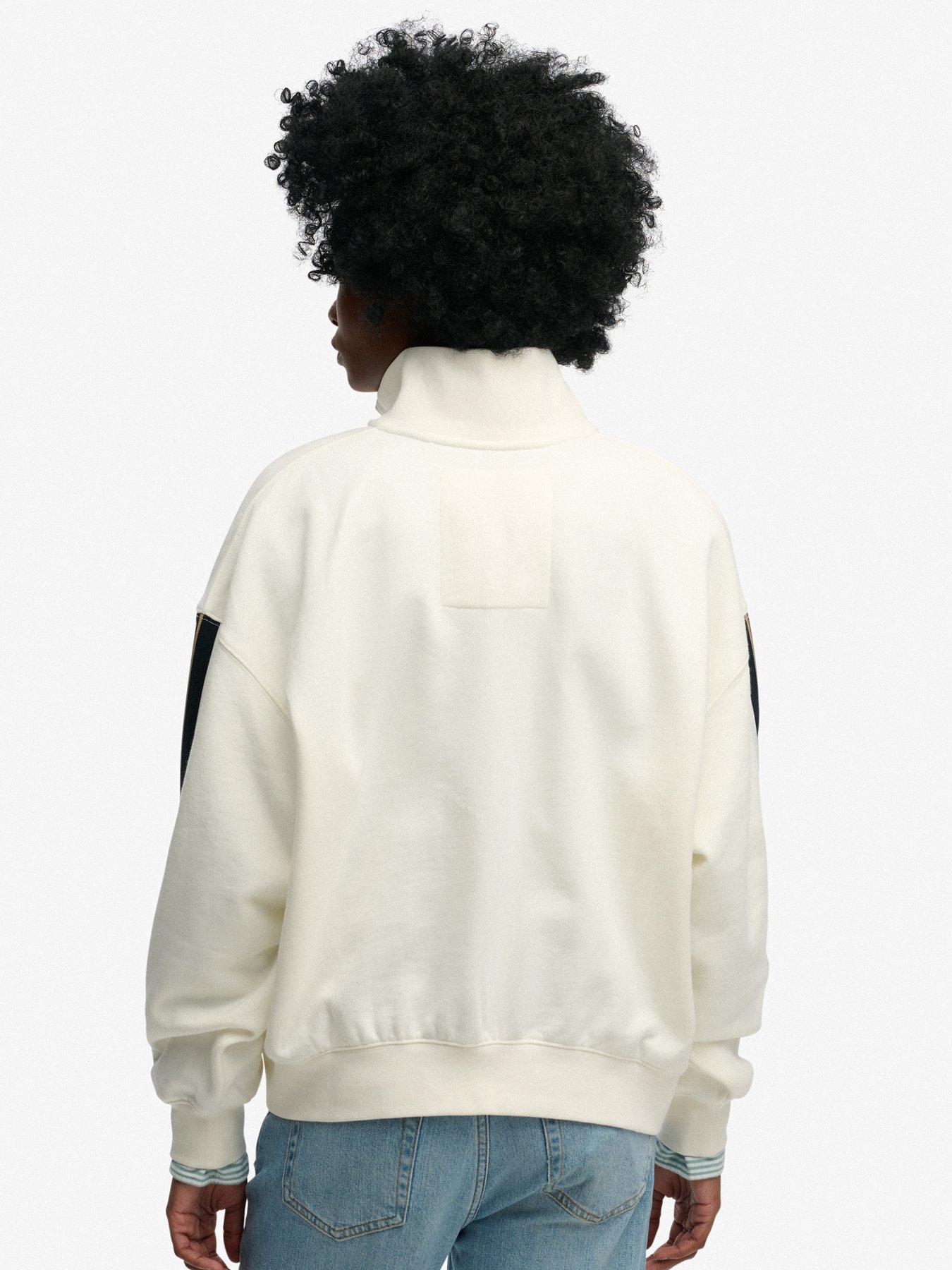 Image 2 of 5 of Superdry Country Club Applique Half Zip Sweatshirt - Cream