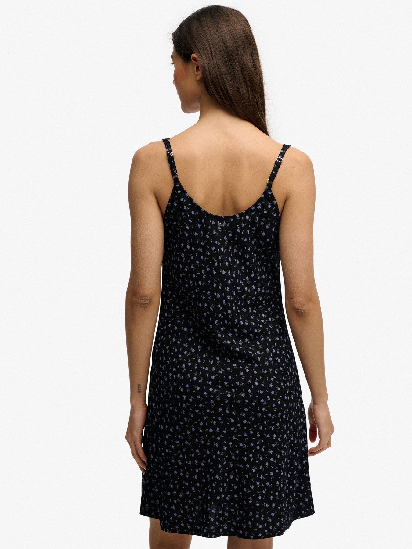 Image 2 of 7 of Superdry Printed Cami Mini Dress - Black