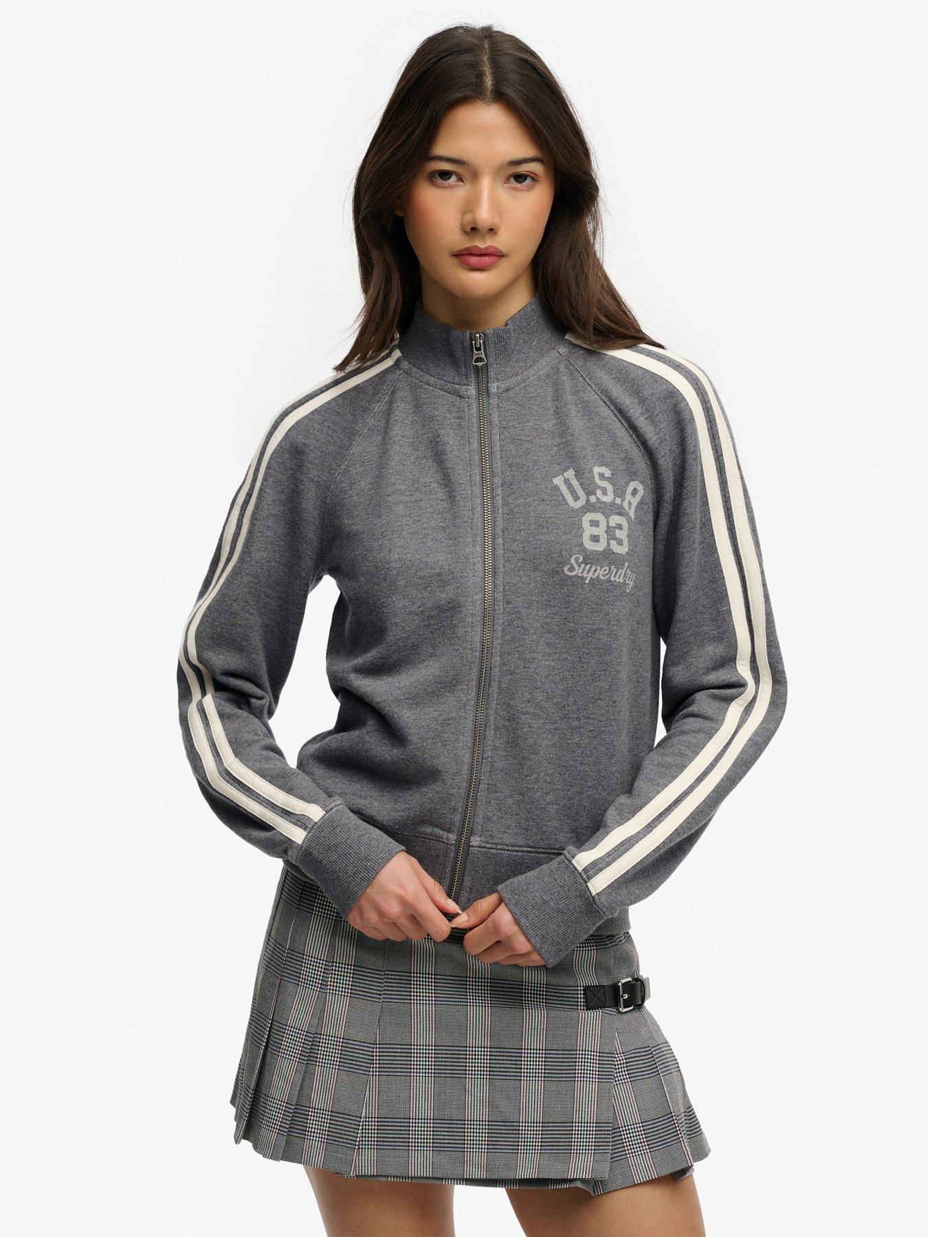 Superdry Athletic Essentials Zip Through Track Top - Grey