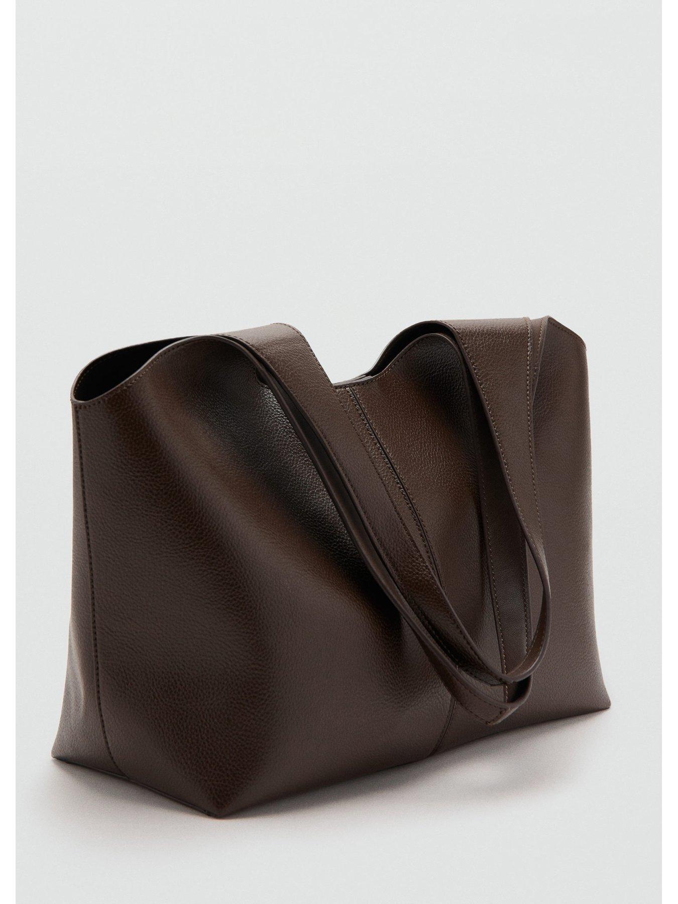 Image 2 of 4 of Mango Large Shopper Bag - Brown