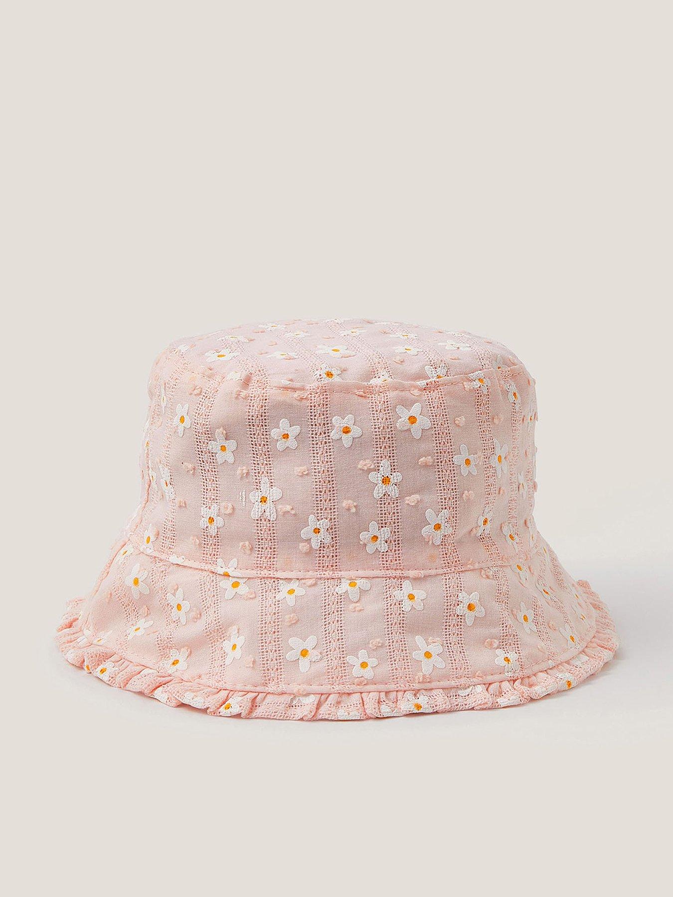 Monsoon Baby Girls Embroidered Bucket Hat - Pink