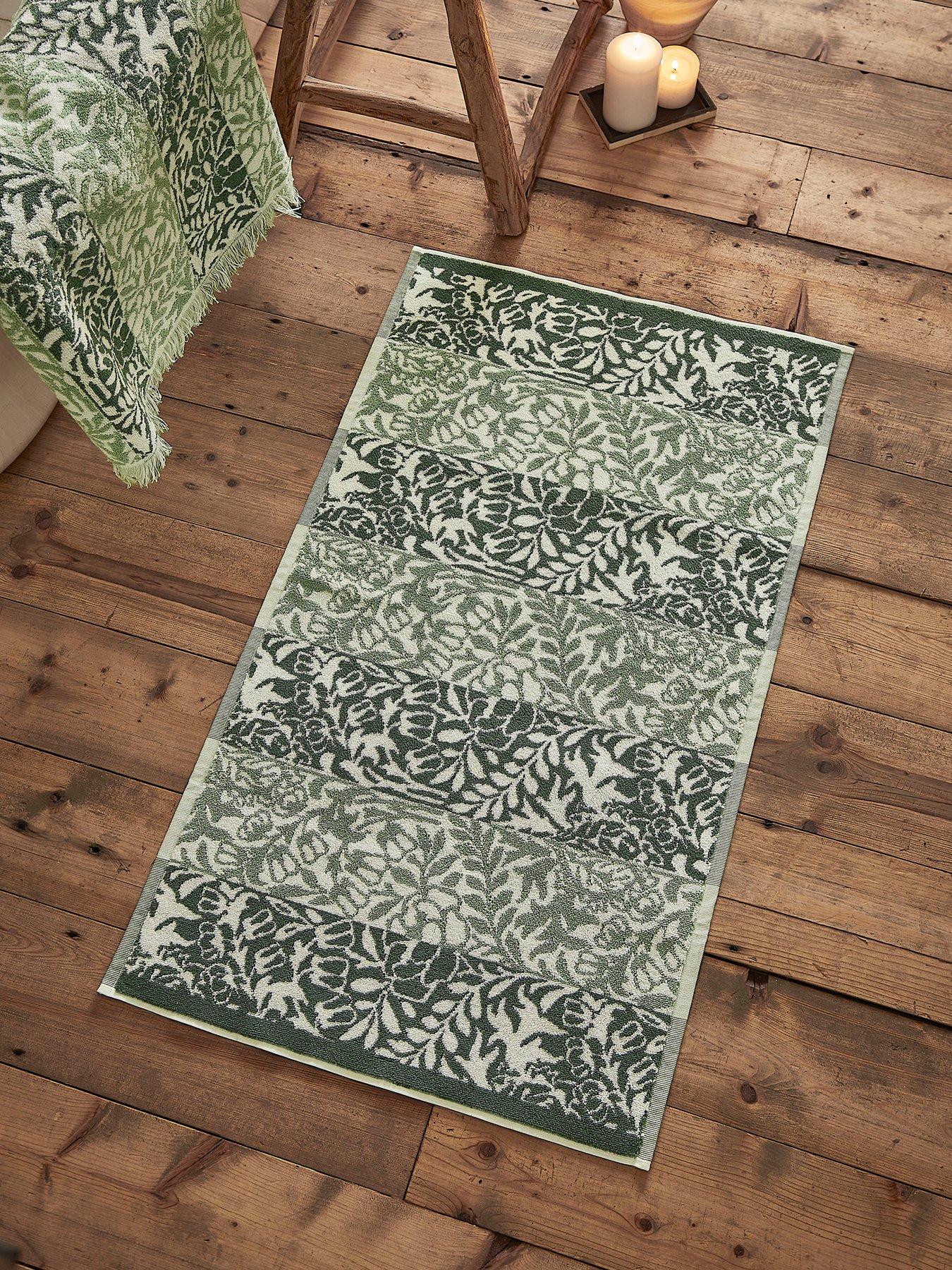 Image 1 of 3 of William Morris at Home Rose Stripe 100% Cotton 50x90cm Bath Mat