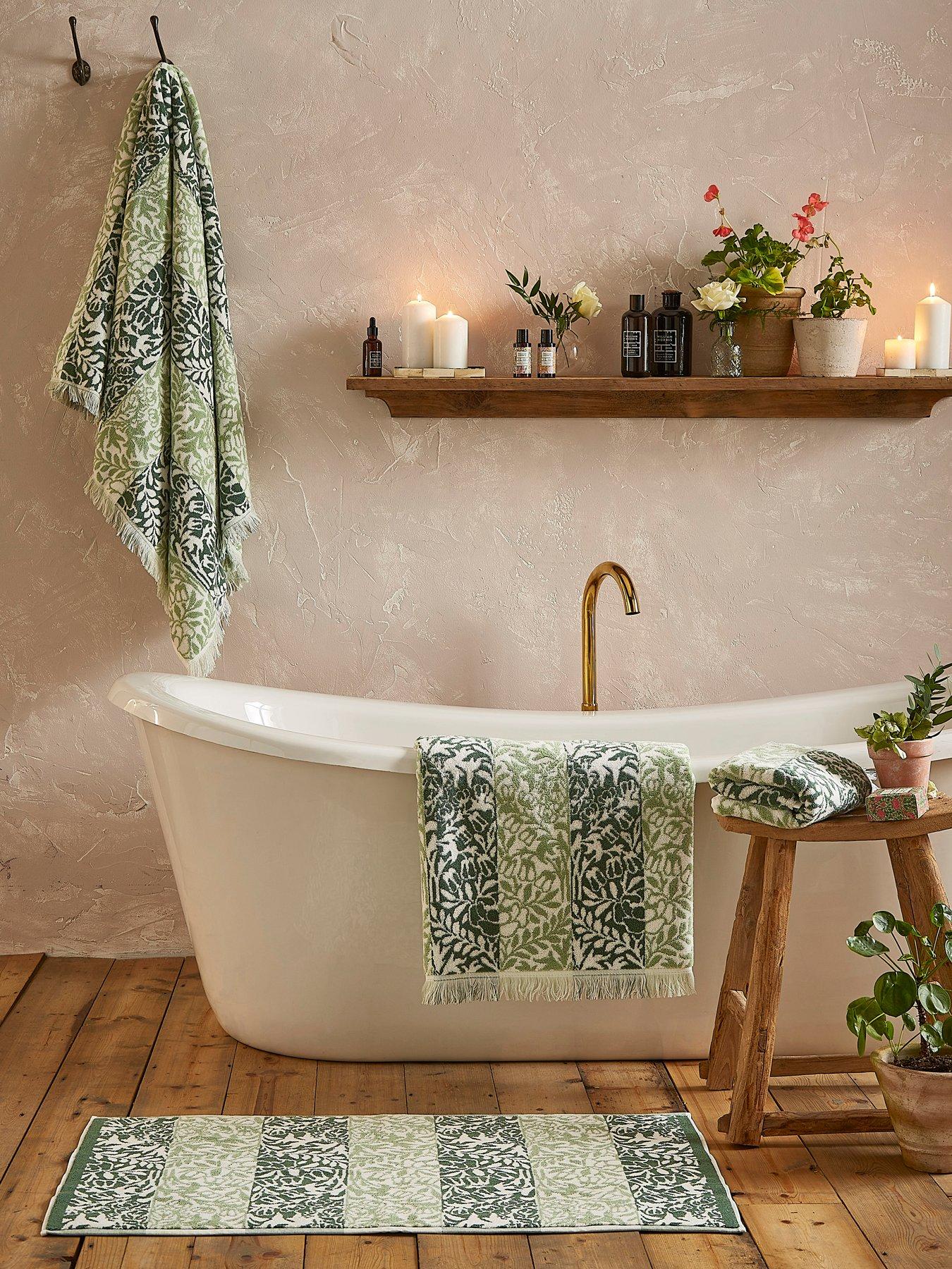 Image 3 of 3 of William Morris at Home Rose Stripe 100% Cotton 50x90cm Bath Mat