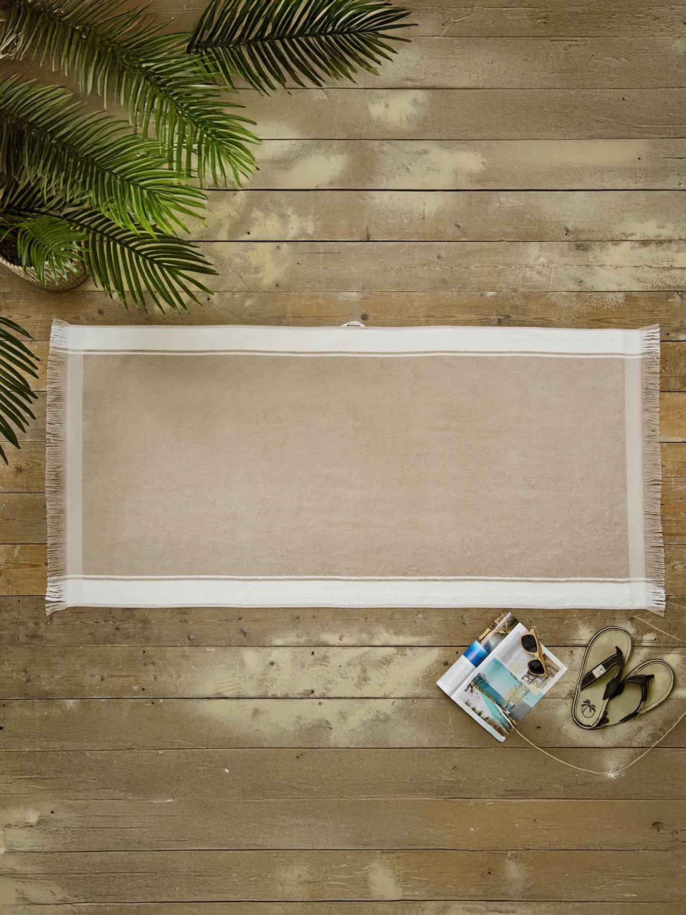 Image 1 of 2 of Deyongs Lyndon Shoreline Stripe Beach Towel Stone