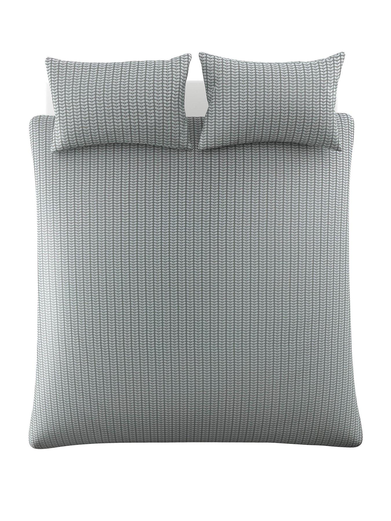 Image 2 of 4 of Orla Kiely Tiny Stem 100% Cotton Light Cool Grey Quilt Cover