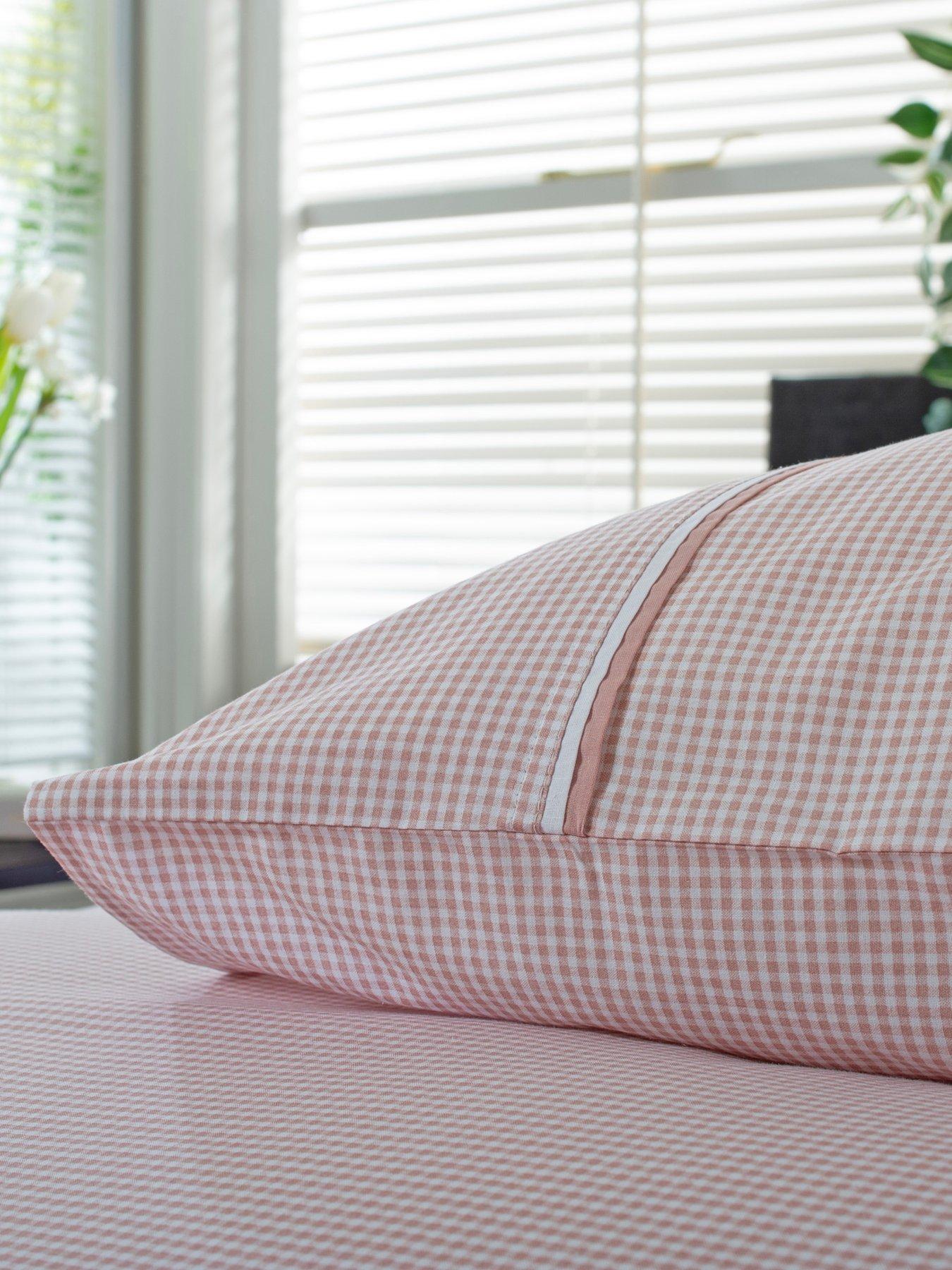 Image 3 of 6 of The Lyndon Co TLC Gingham 100% Cotton Duvet Set Rose/White